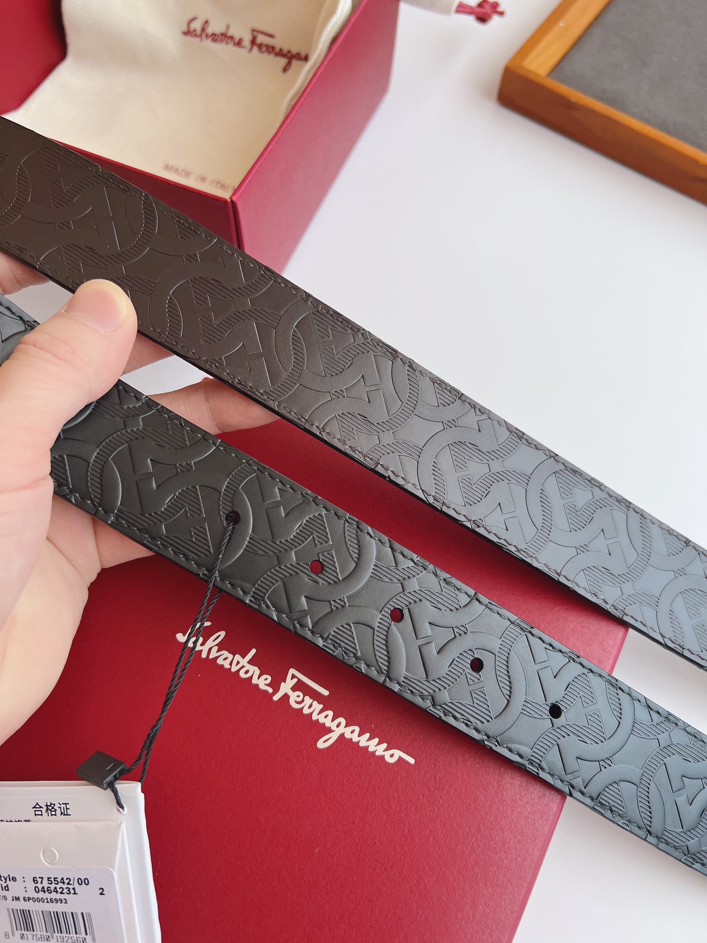 Salvatore Ferragamo Male Leather Belt Top Grain Leather M