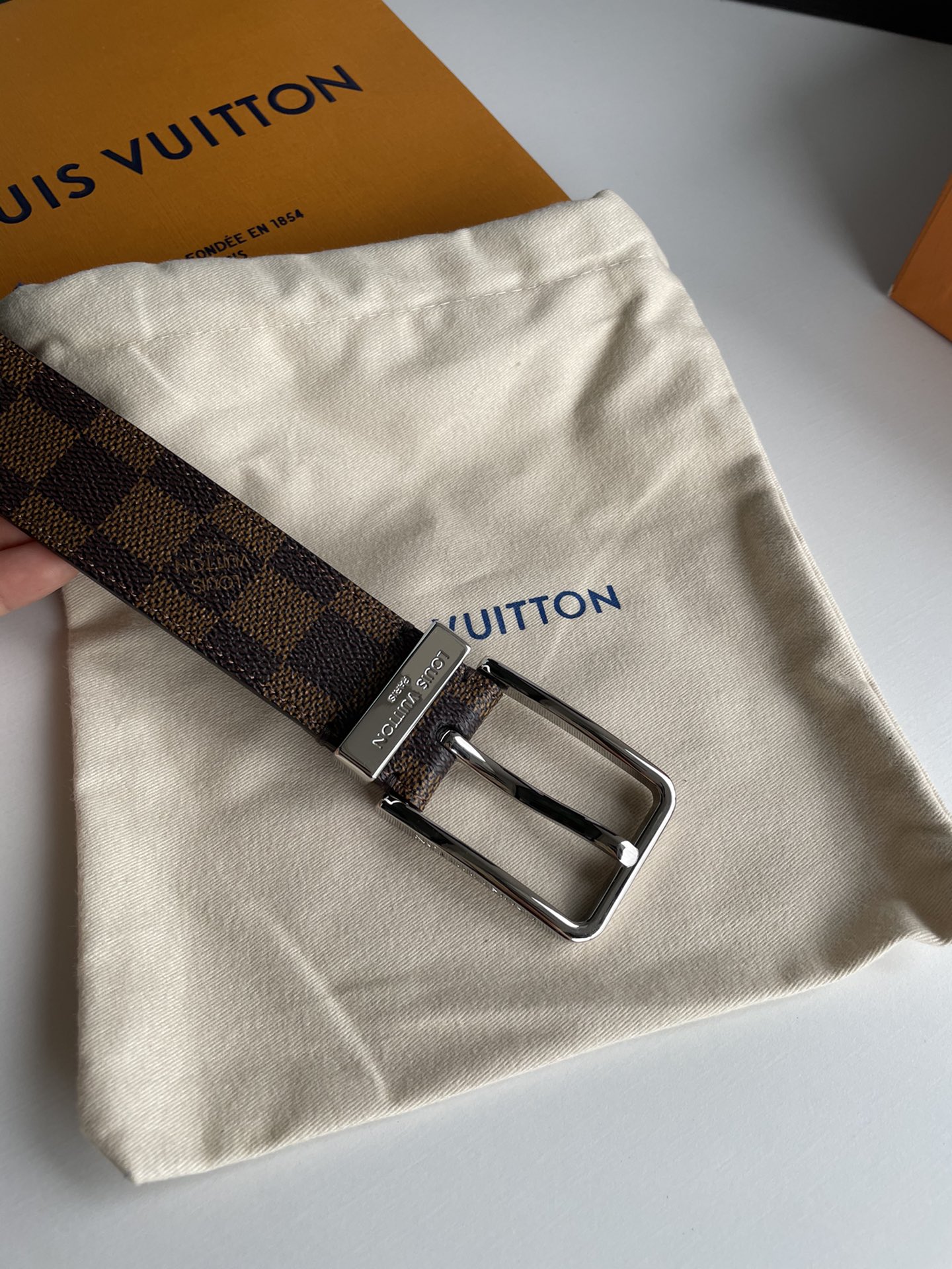 Louis Vuitton Leather Belt Cow Leather M