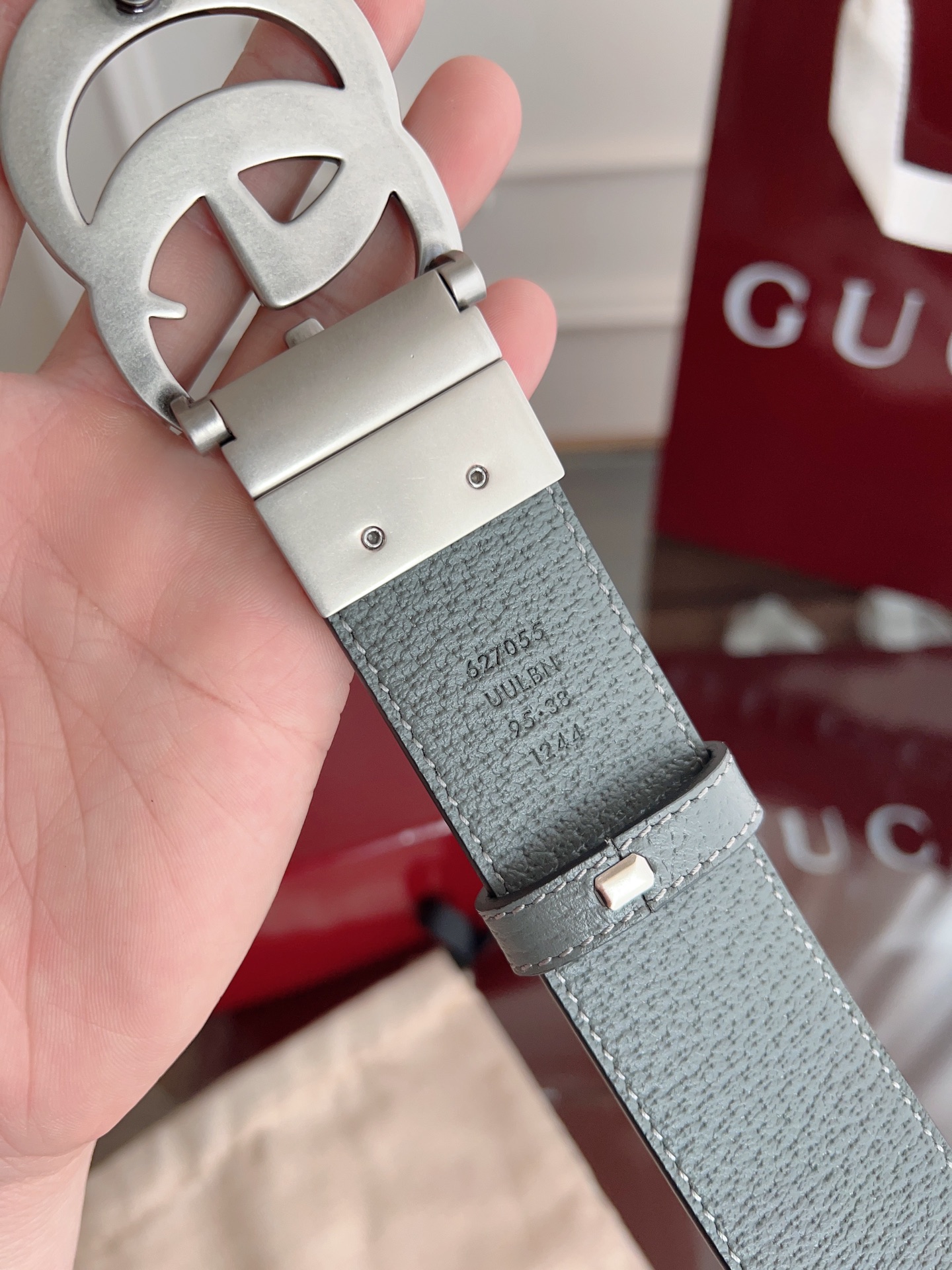 Gucci Basic Belt Gray S-m-l