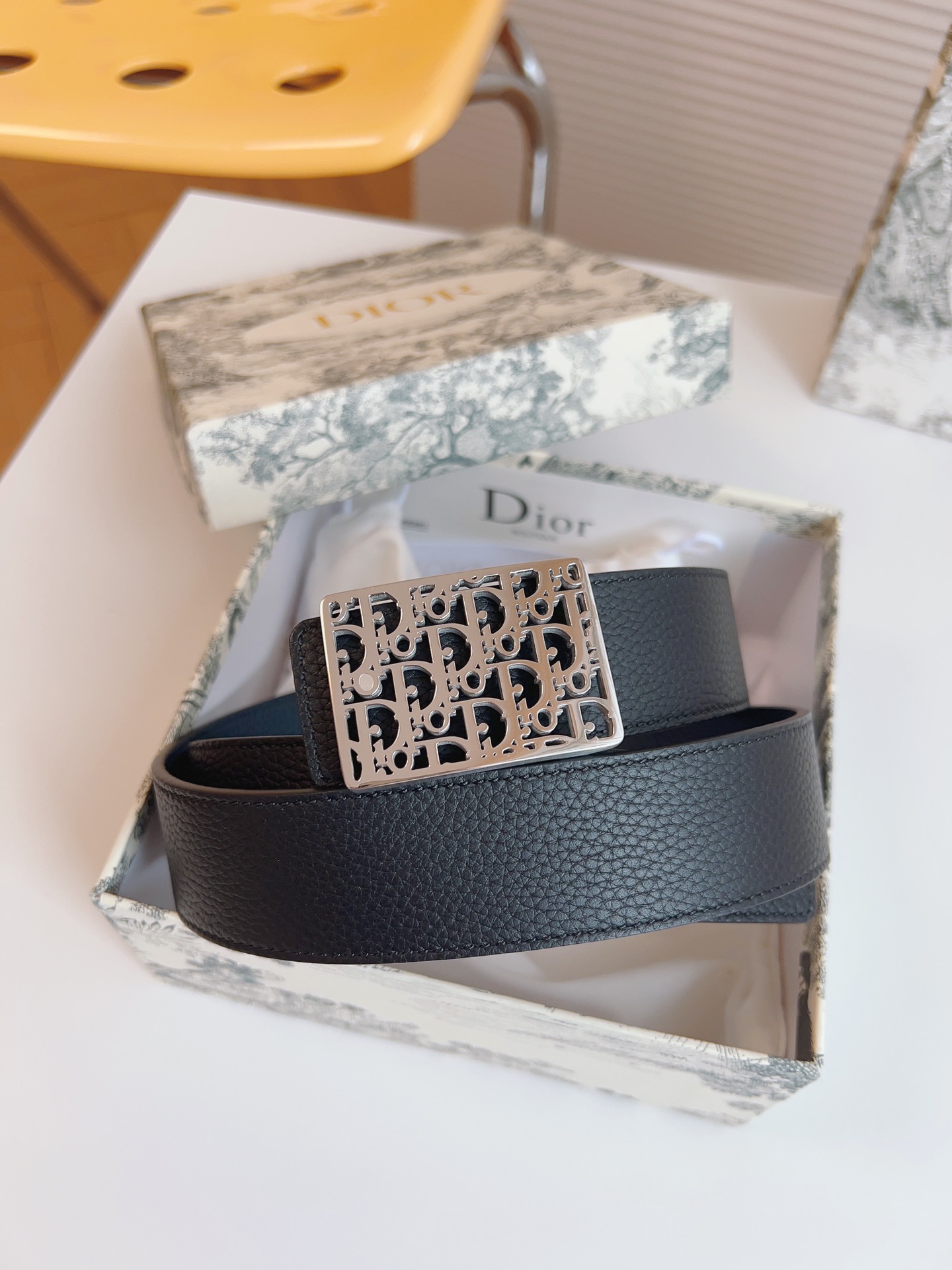 Dior Male Leather Belt Top Grain Leather 35mm