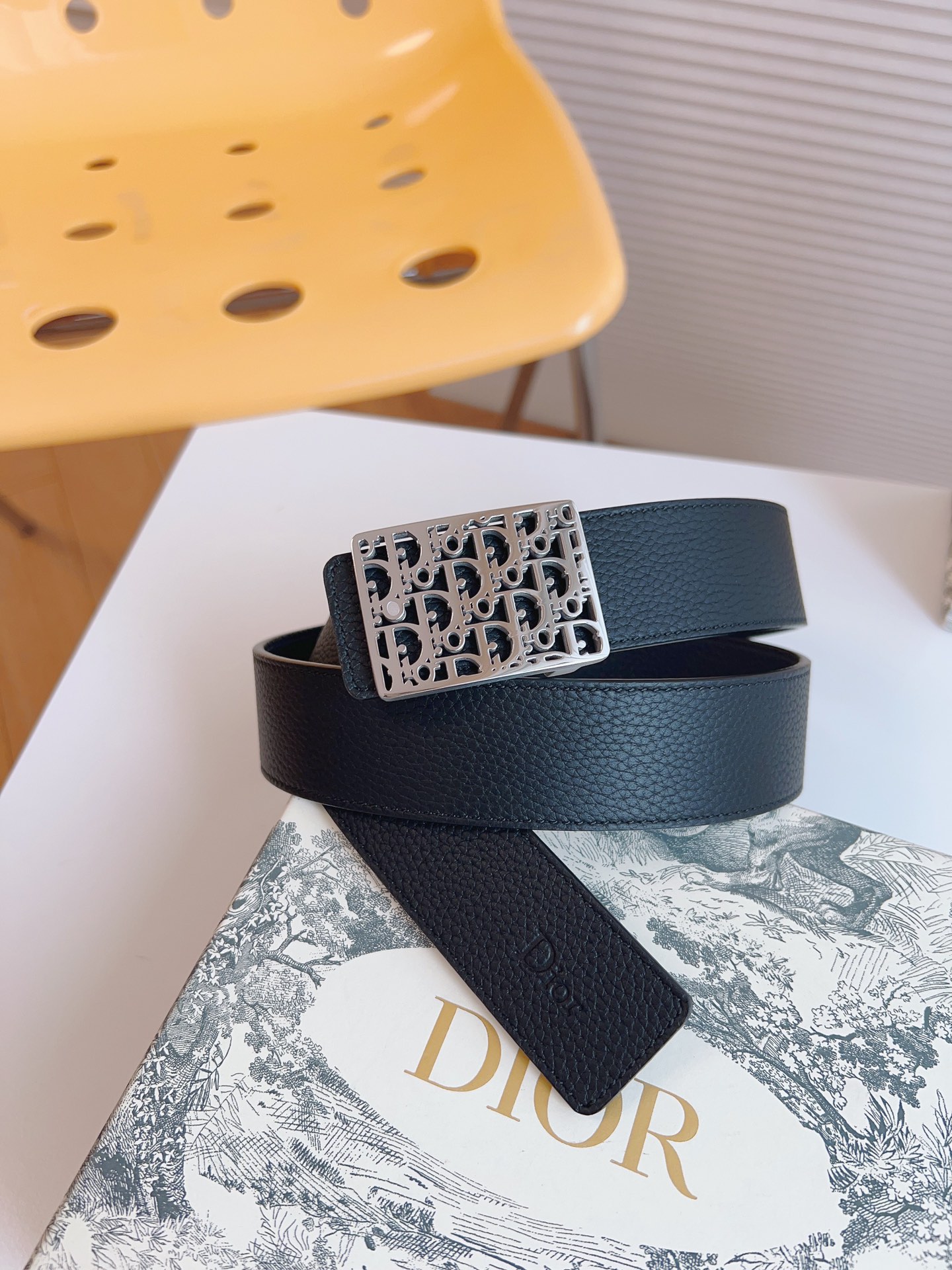 Dior Male Leather Belt Top Grain Leather 35mm