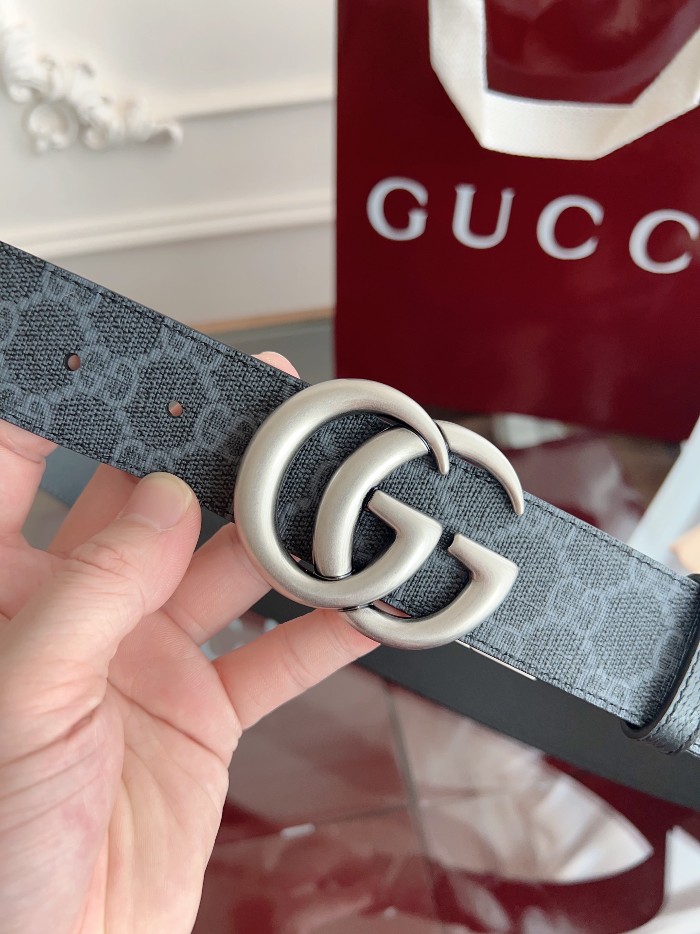 Gucci Basic Belt Gray S-m-l
