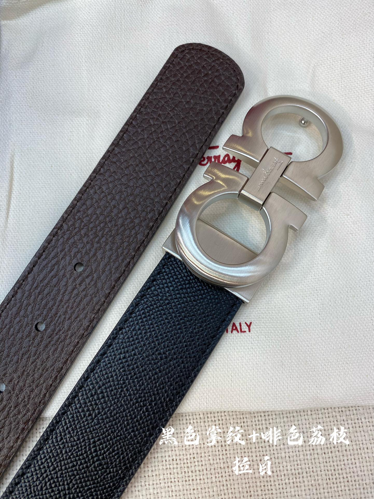Salvatore Ferragamo Male Leather Belt Cow Leather M