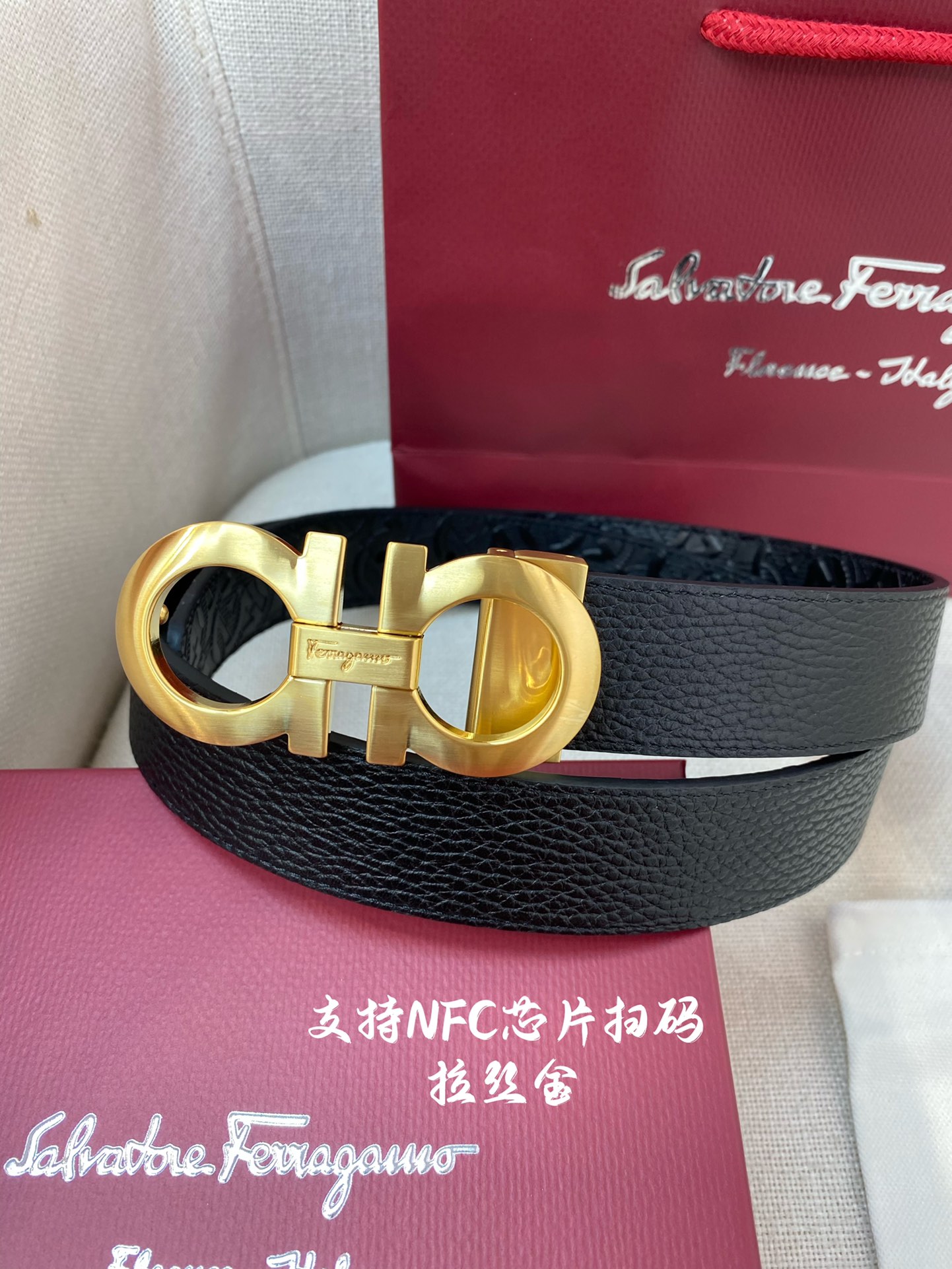 Salvatore Ferragamo Male Leather Belt Cow Leather M