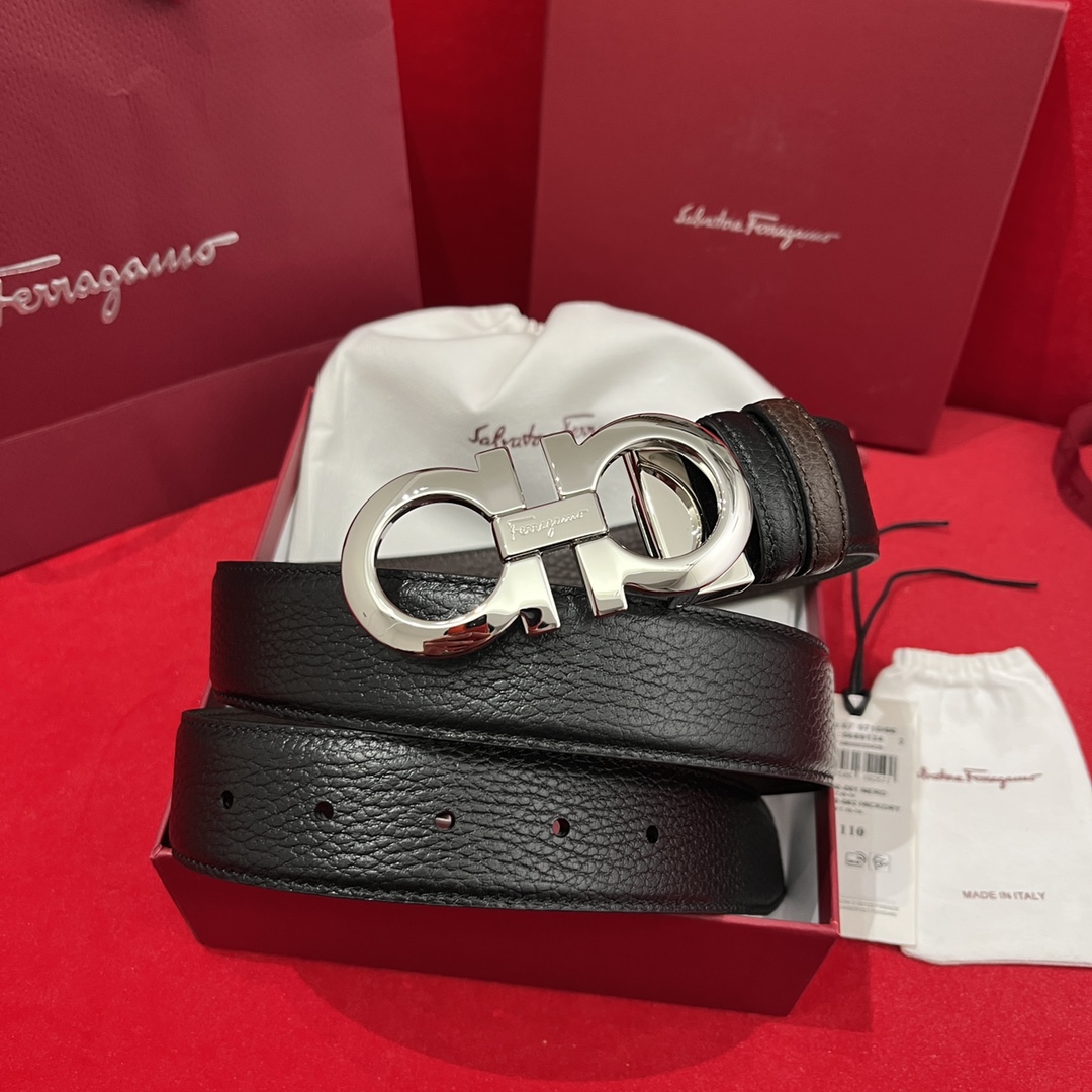 Salvatore Ferragamo Male Leather Belt Cow Leather M