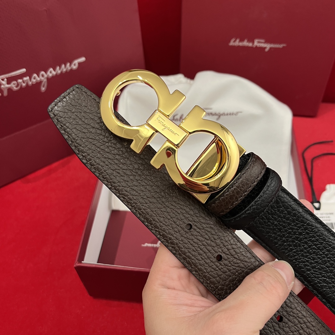 Salvatore Ferragamo Male Leather Belt Cow Leather M