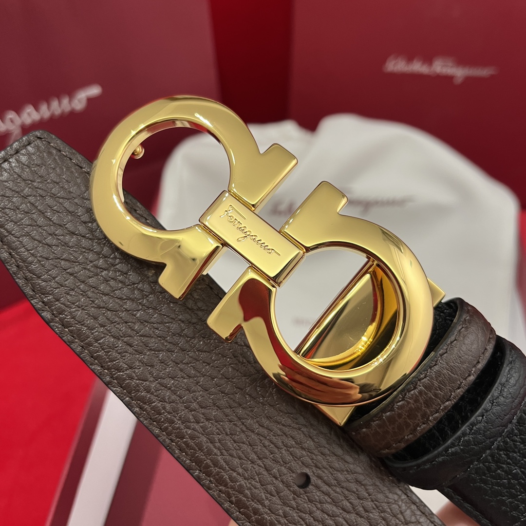 Salvatore Ferragamo Male Leather Belt Cow Leather M