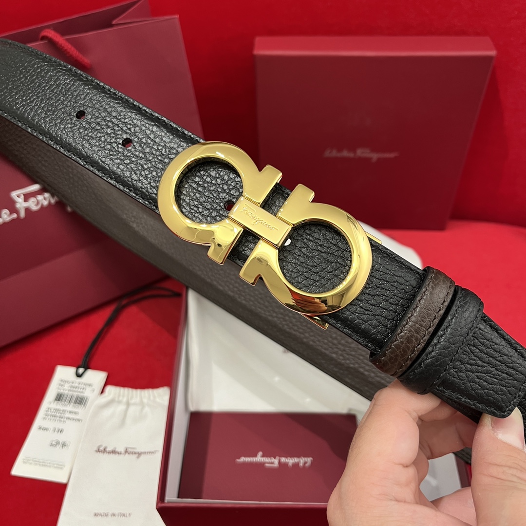 Salvatore Ferragamo Male Leather Belt Cow Leather M