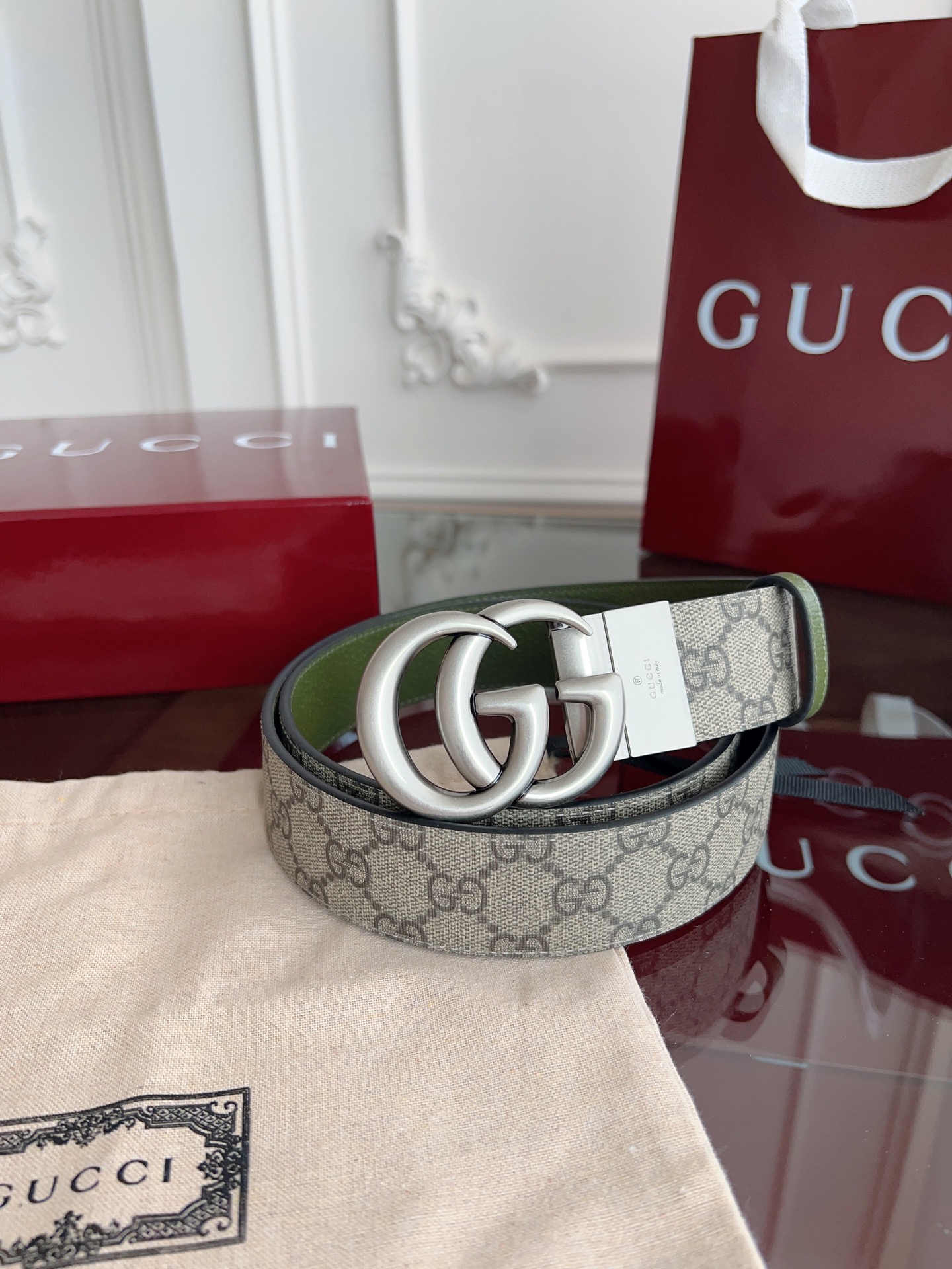 Gucci Basic Belt Gray S-m-l