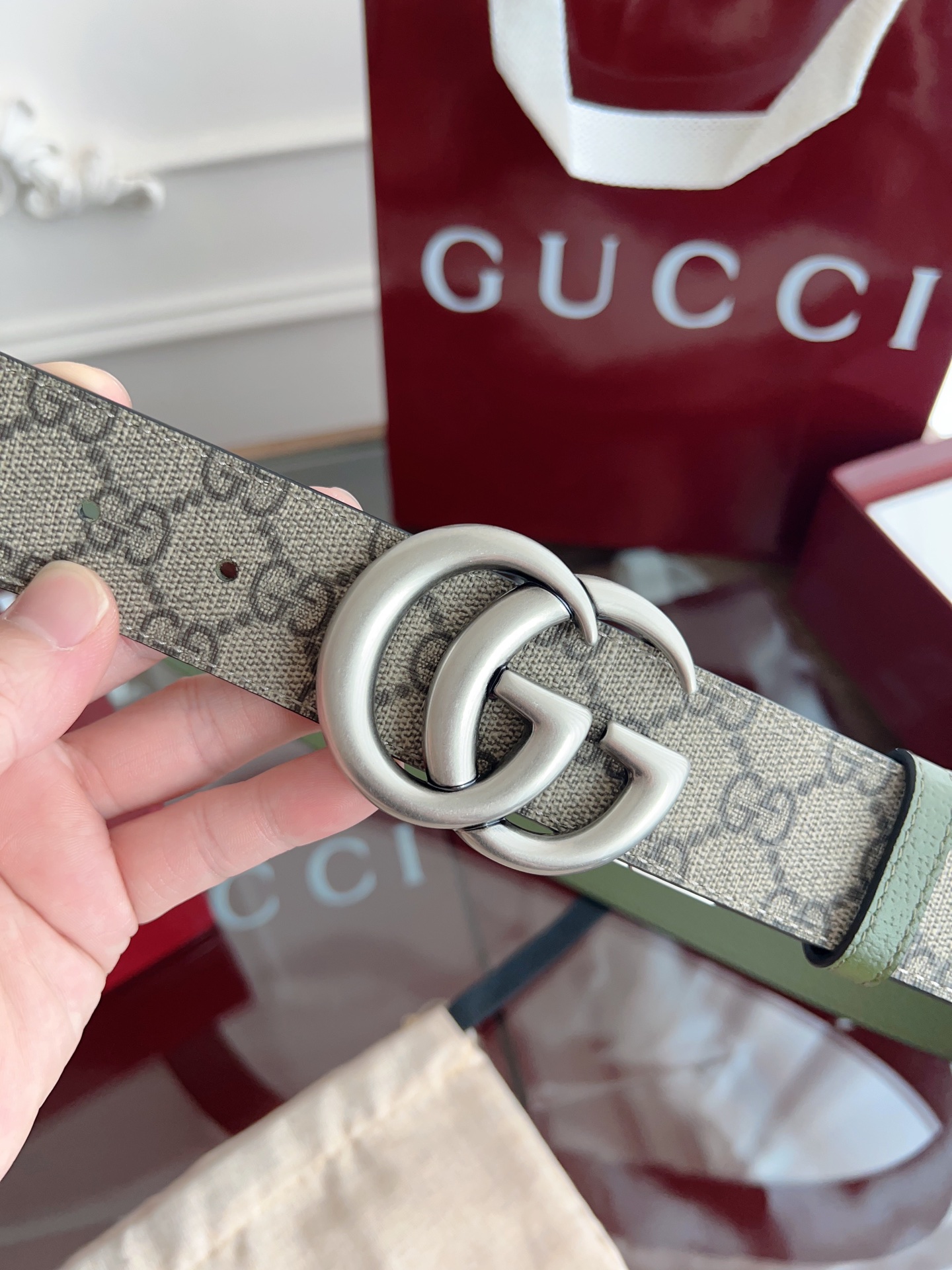 Gucci Basic Belt Gray S-m-l