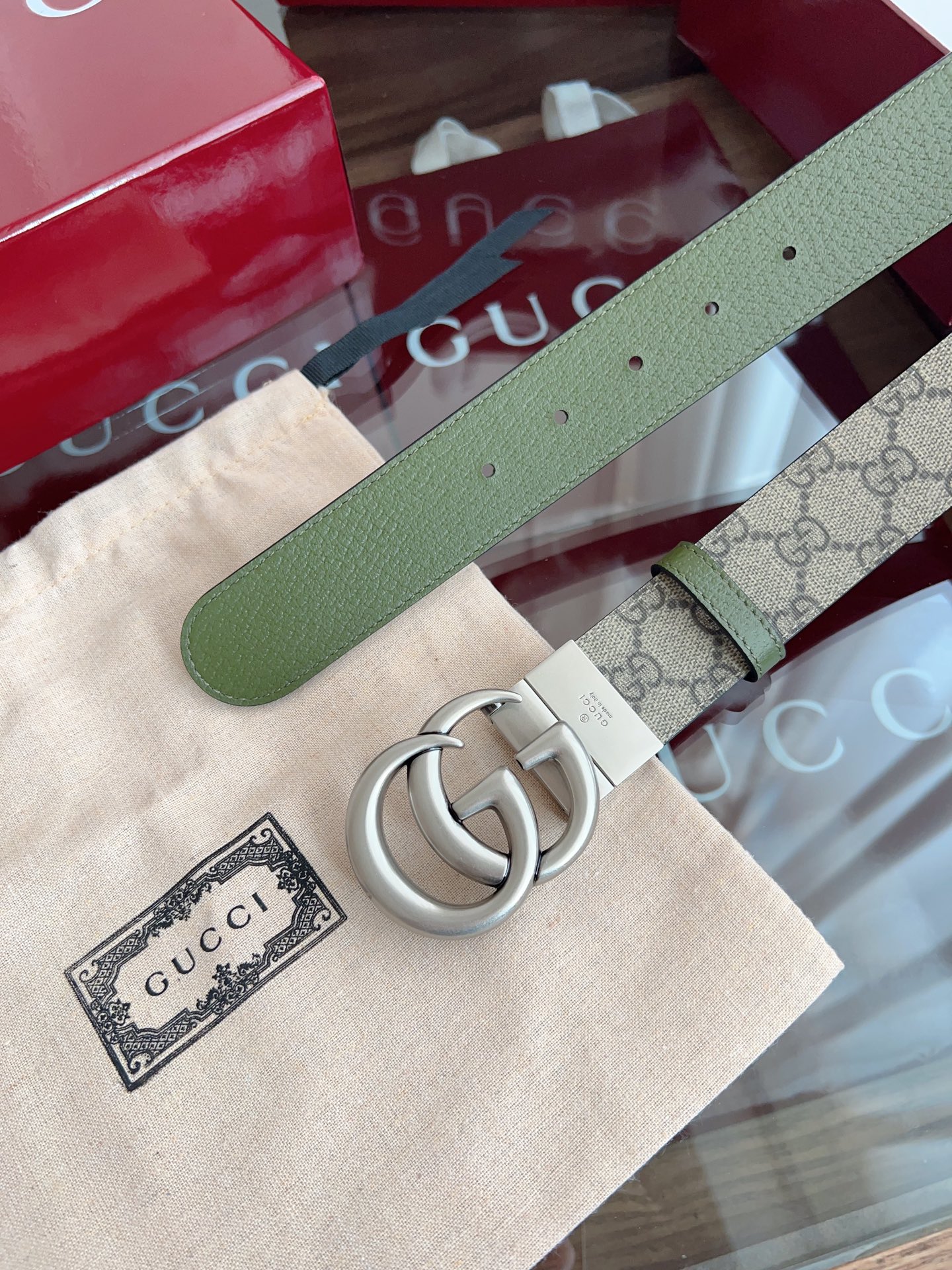 Gucci Basic Belt Gray S-m-l