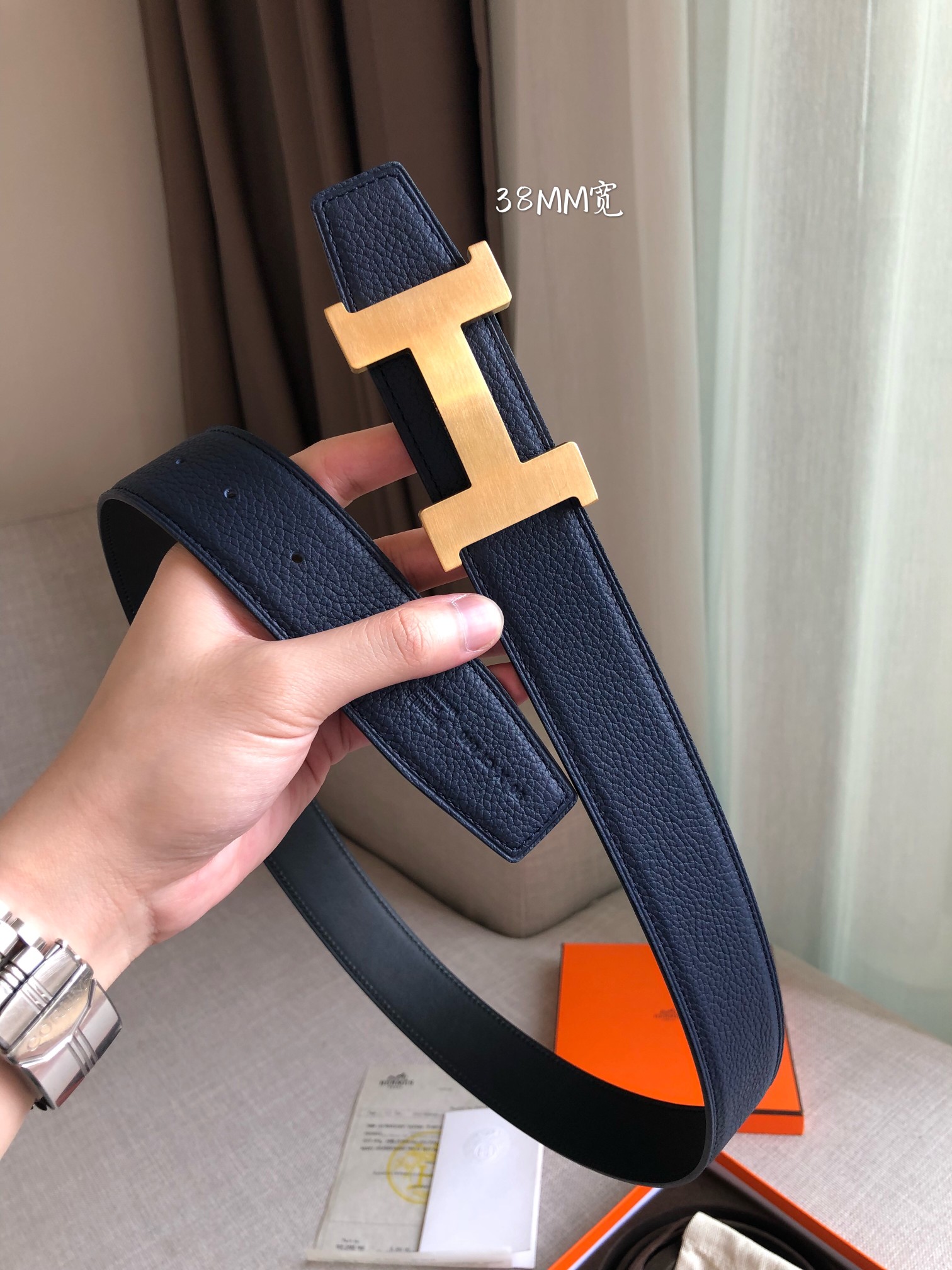 Hermès Male Basic Belt 38mm-s-m
