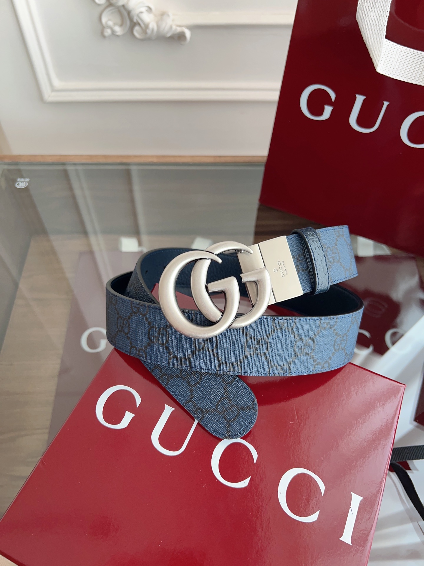 Gucci Basic Belt Gray S-m-l