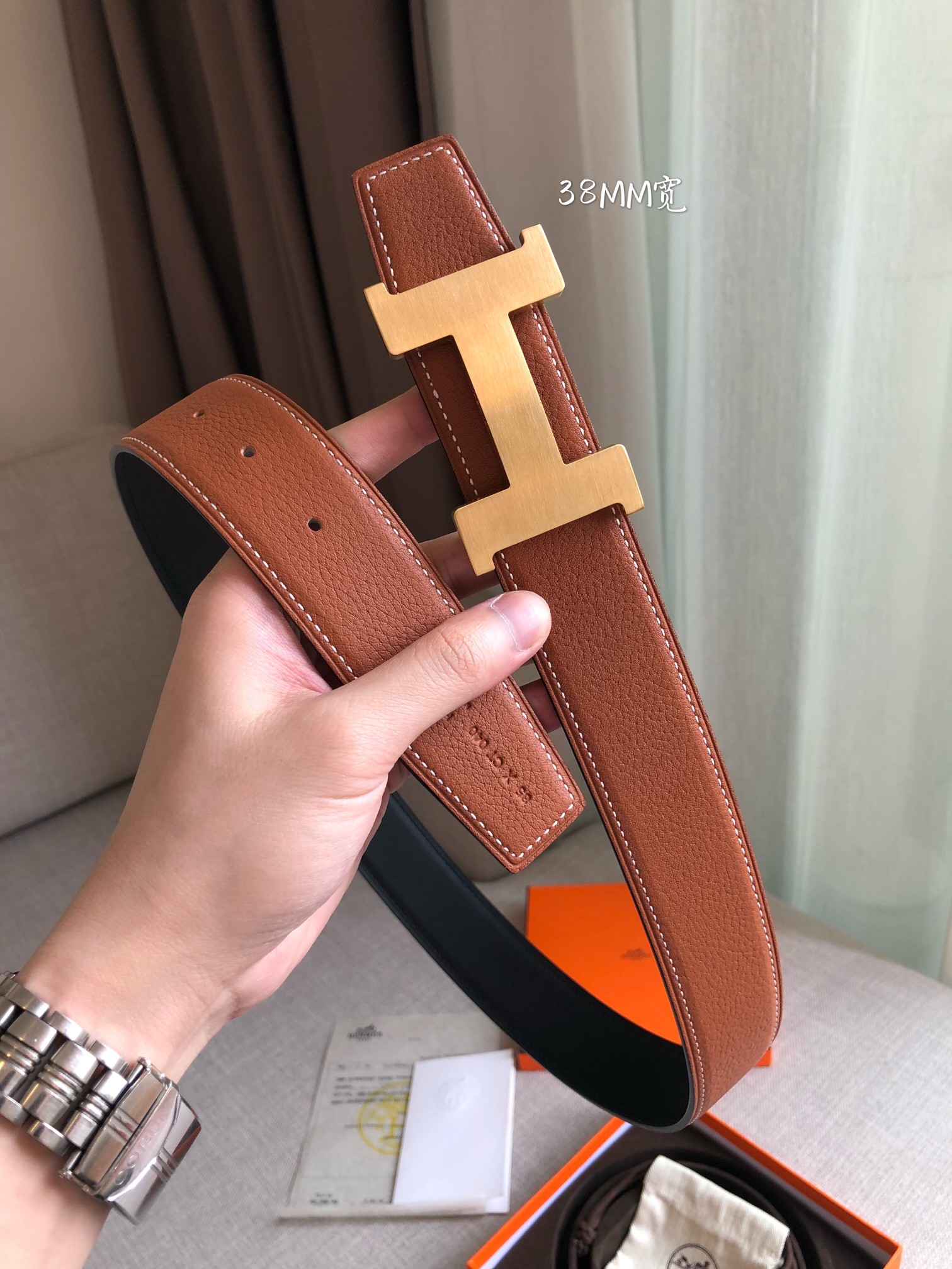 Hermès Male Basic Belt 38mm-s-m