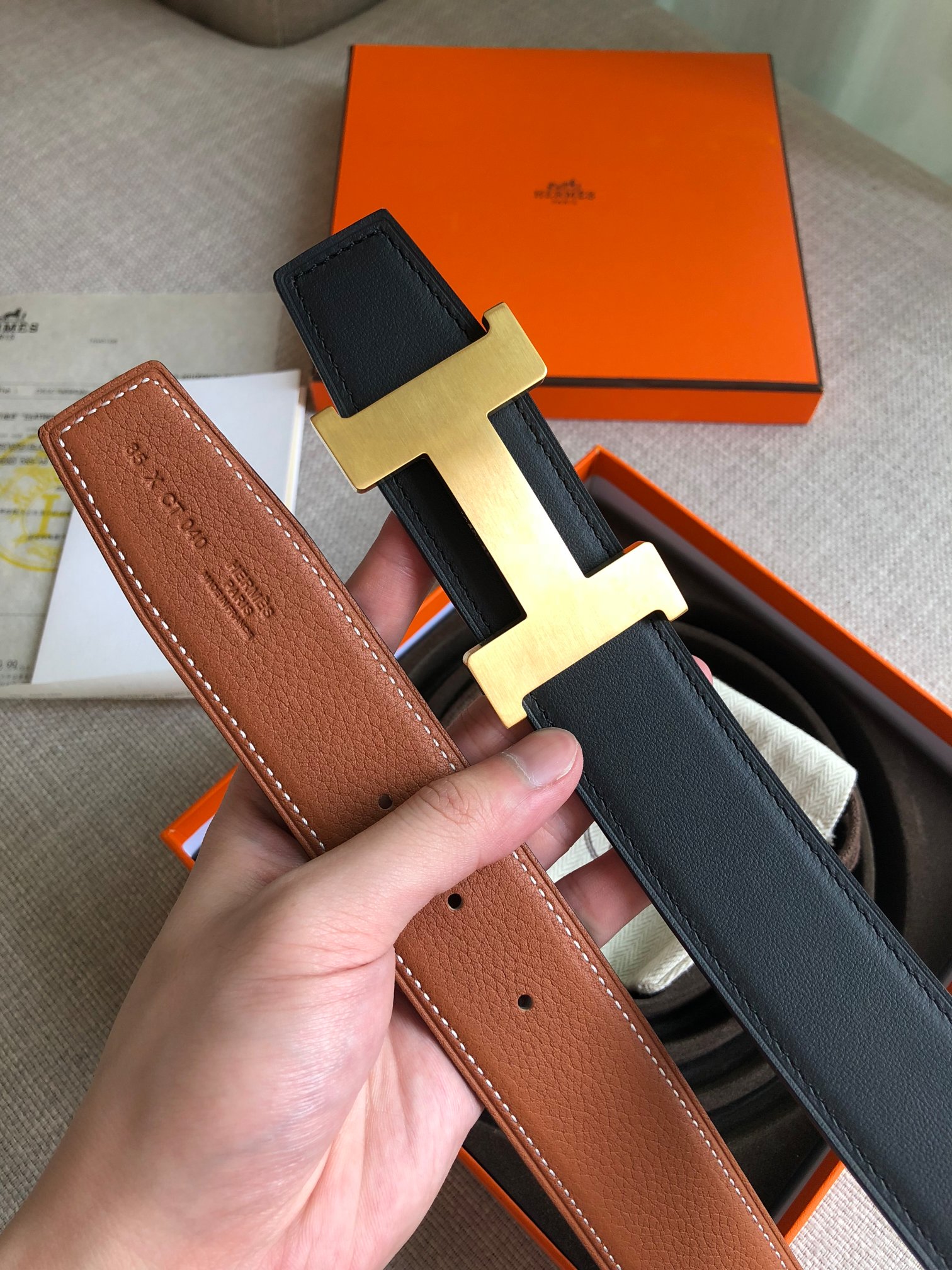 Hermès Male Basic Belt 38mm-s-m