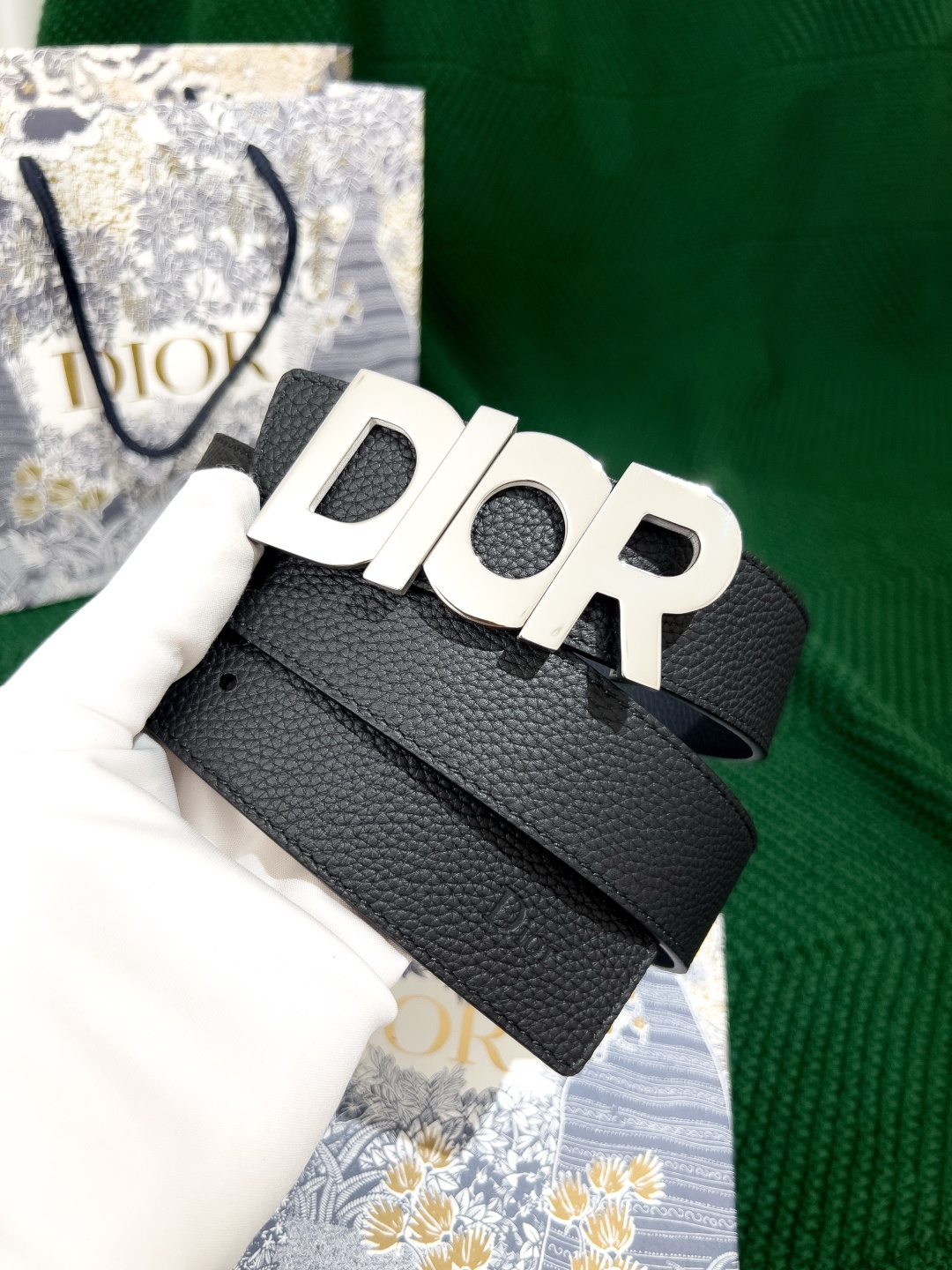 Dior Male Leather Belt Top Grain Leather 35mm