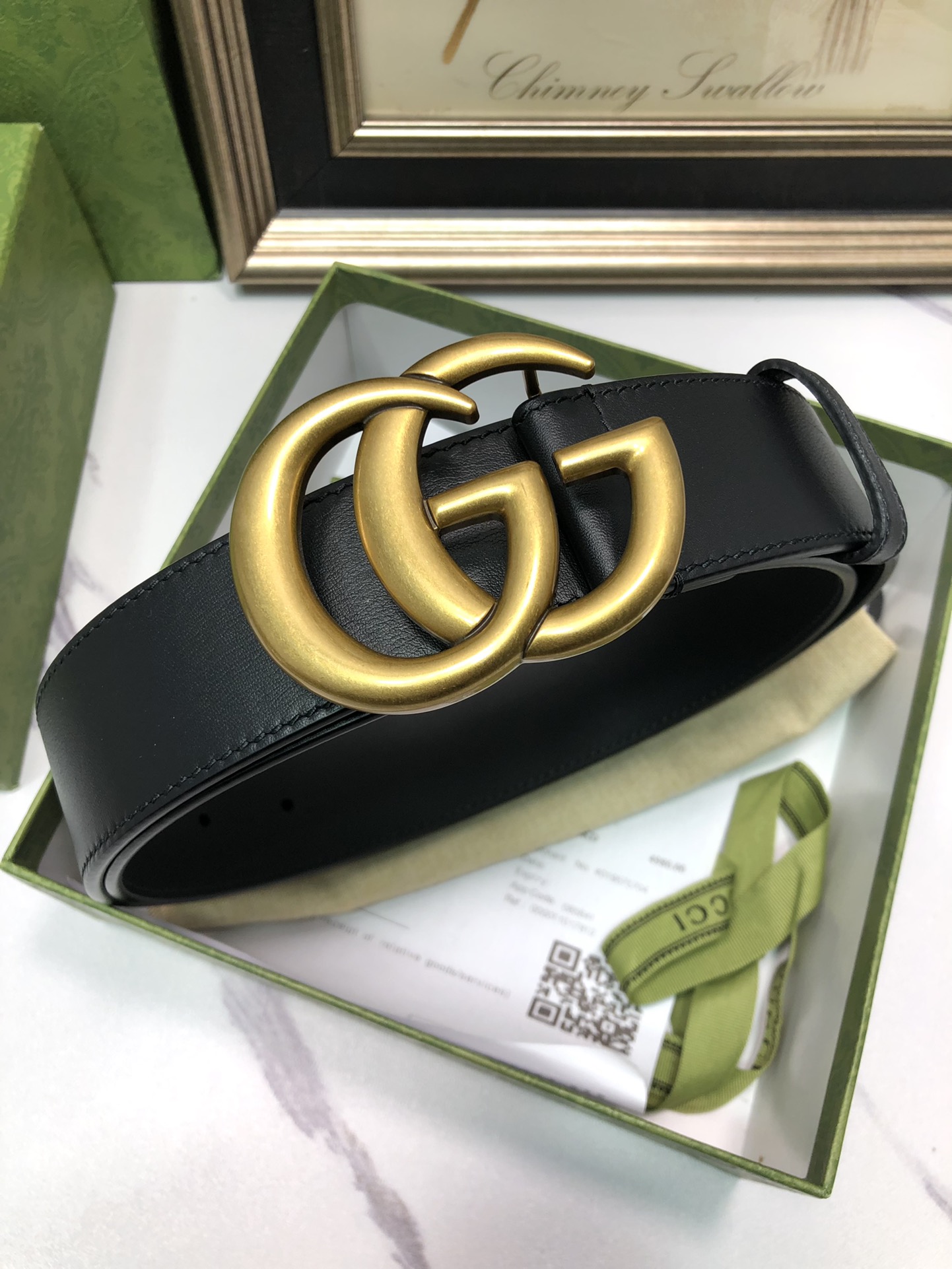 Gucci Male Leather Belt Top Grain Leather