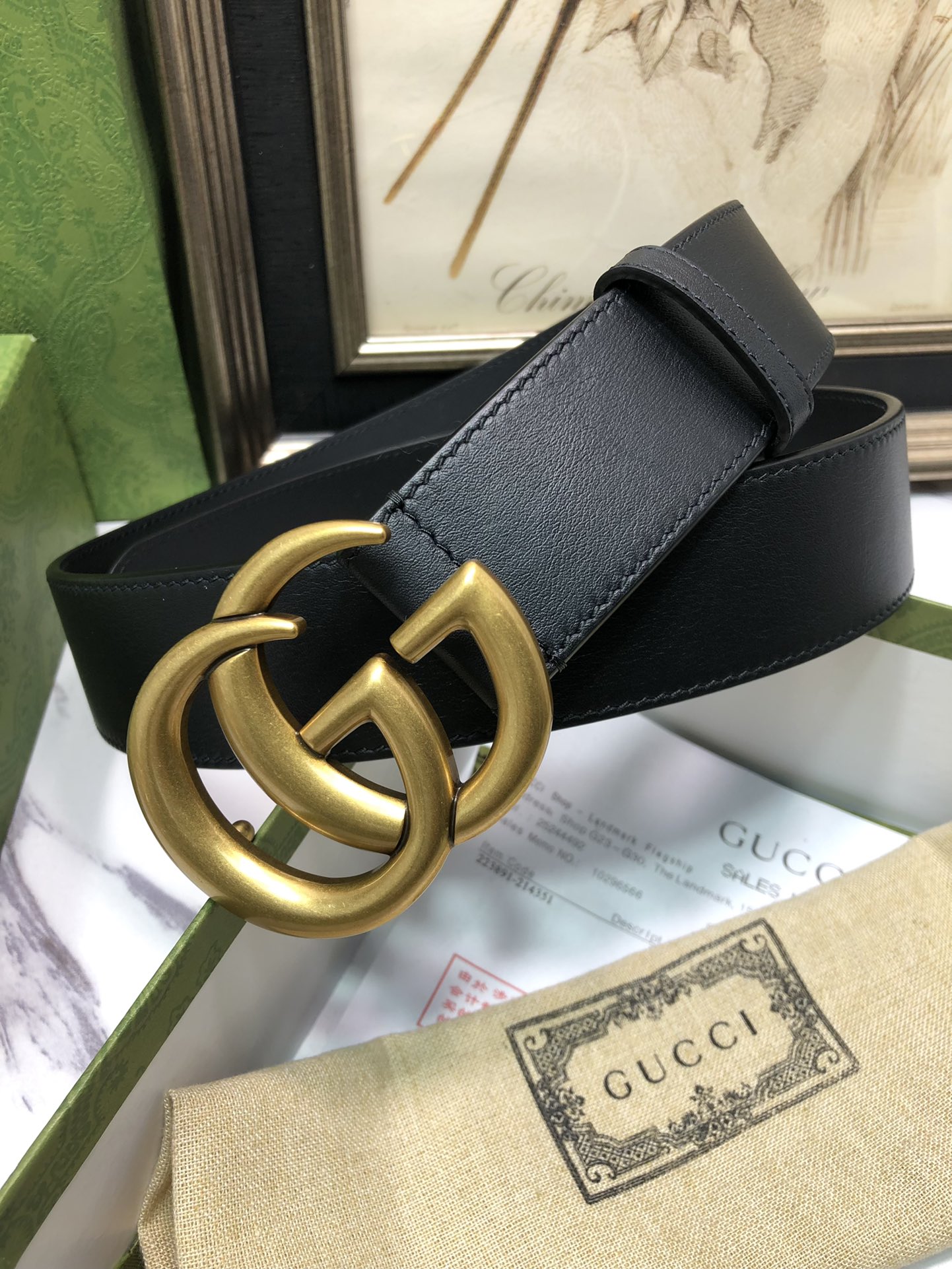 Gucci Male Leather Belt Top Grain Leather