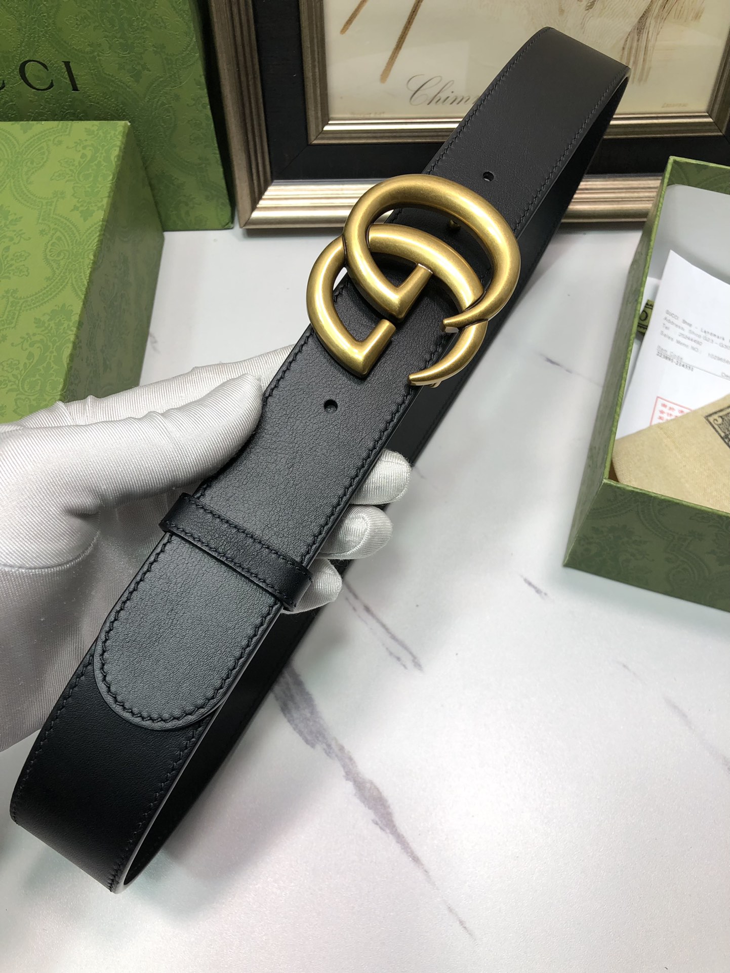 Gucci Male Leather Belt Top Grain Leather