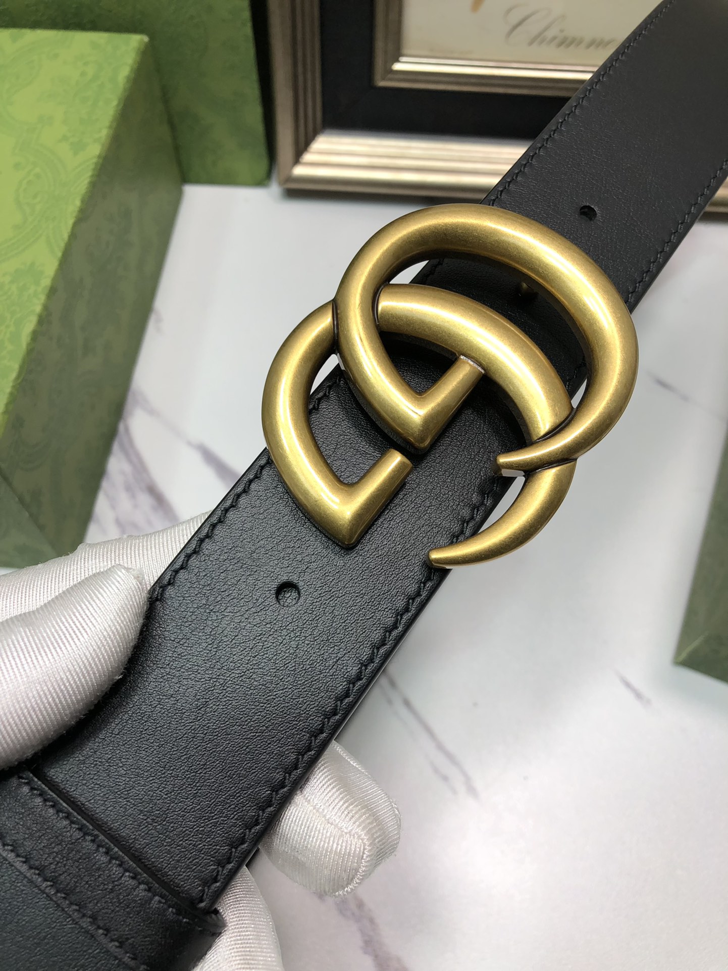 Gucci Male Leather Belt Top Grain Leather