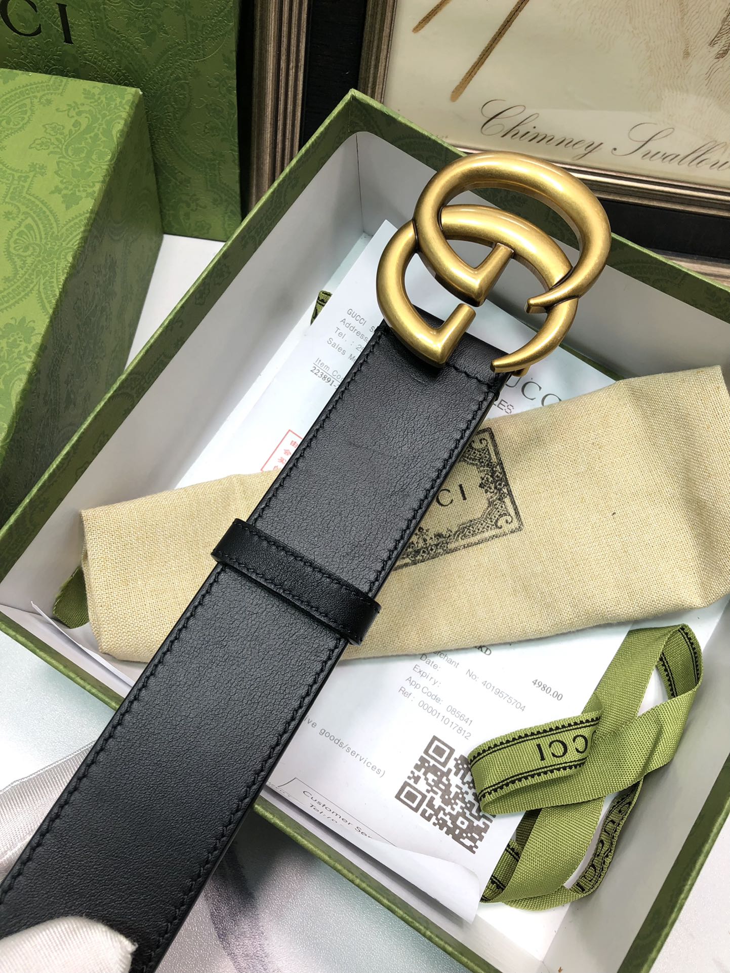 Gucci Male Leather Belt Top Grain Leather