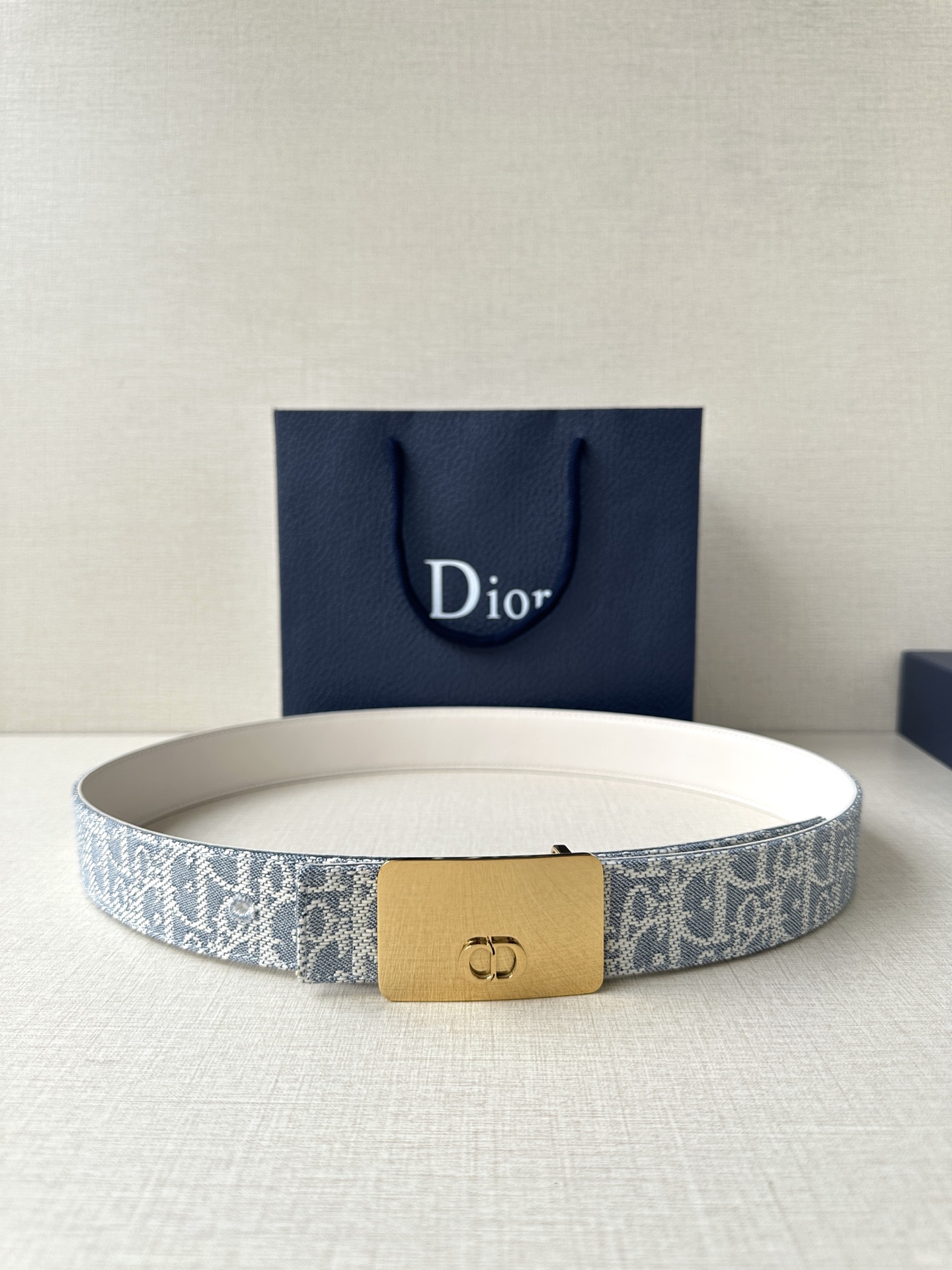 Dior Leather Belt Top Grain Leather Adjustable M