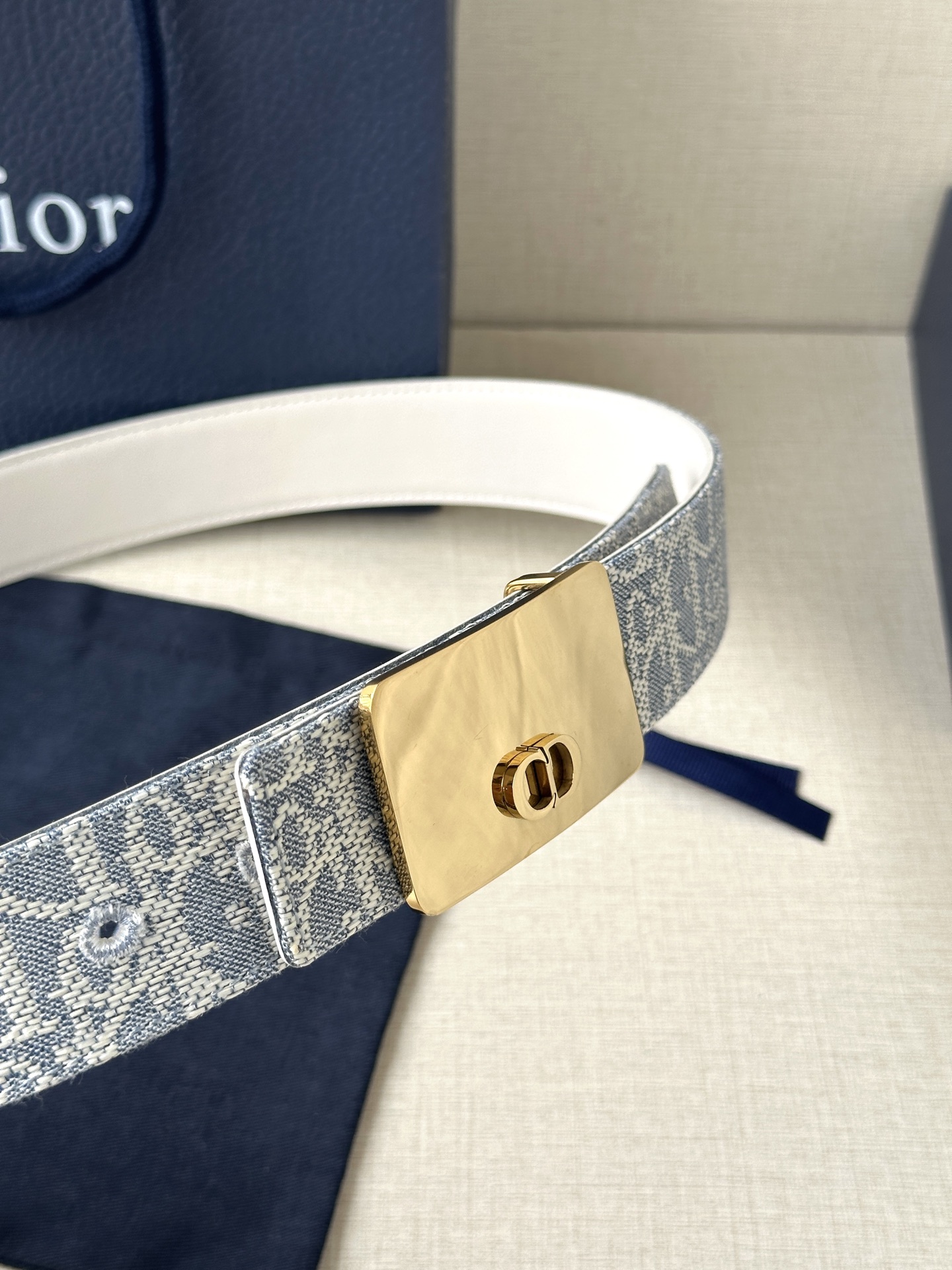 Dior Leather Belt Top Grain Leather Adjustable M