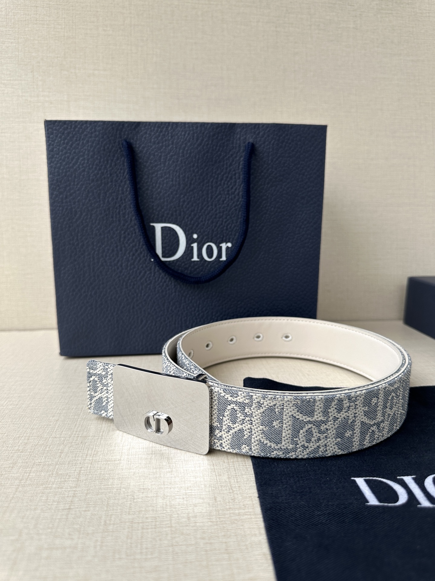 Dior Leather Belt Top Grain Leather Adjustable M