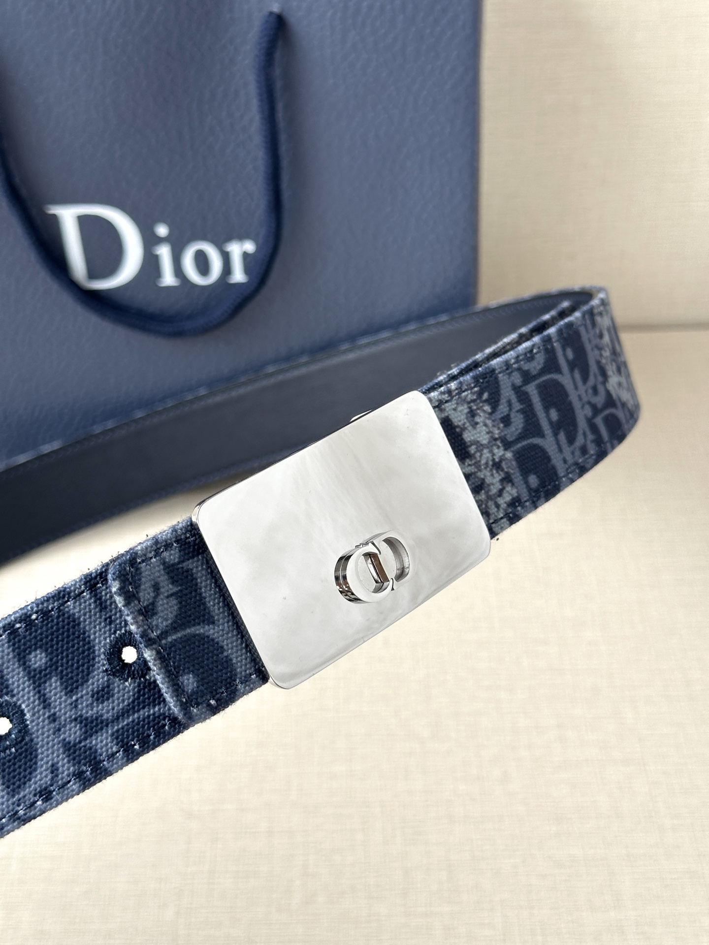 Dior Leather Belt Top Grain Leather Adjustable M