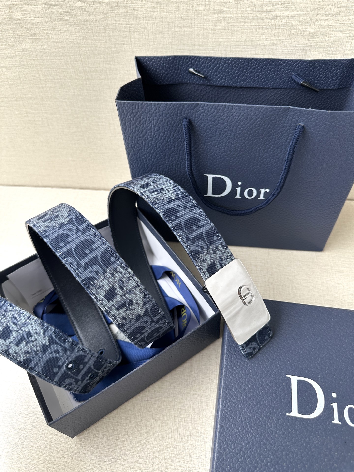 Dior Leather Belt Top Grain Leather Adjustable M