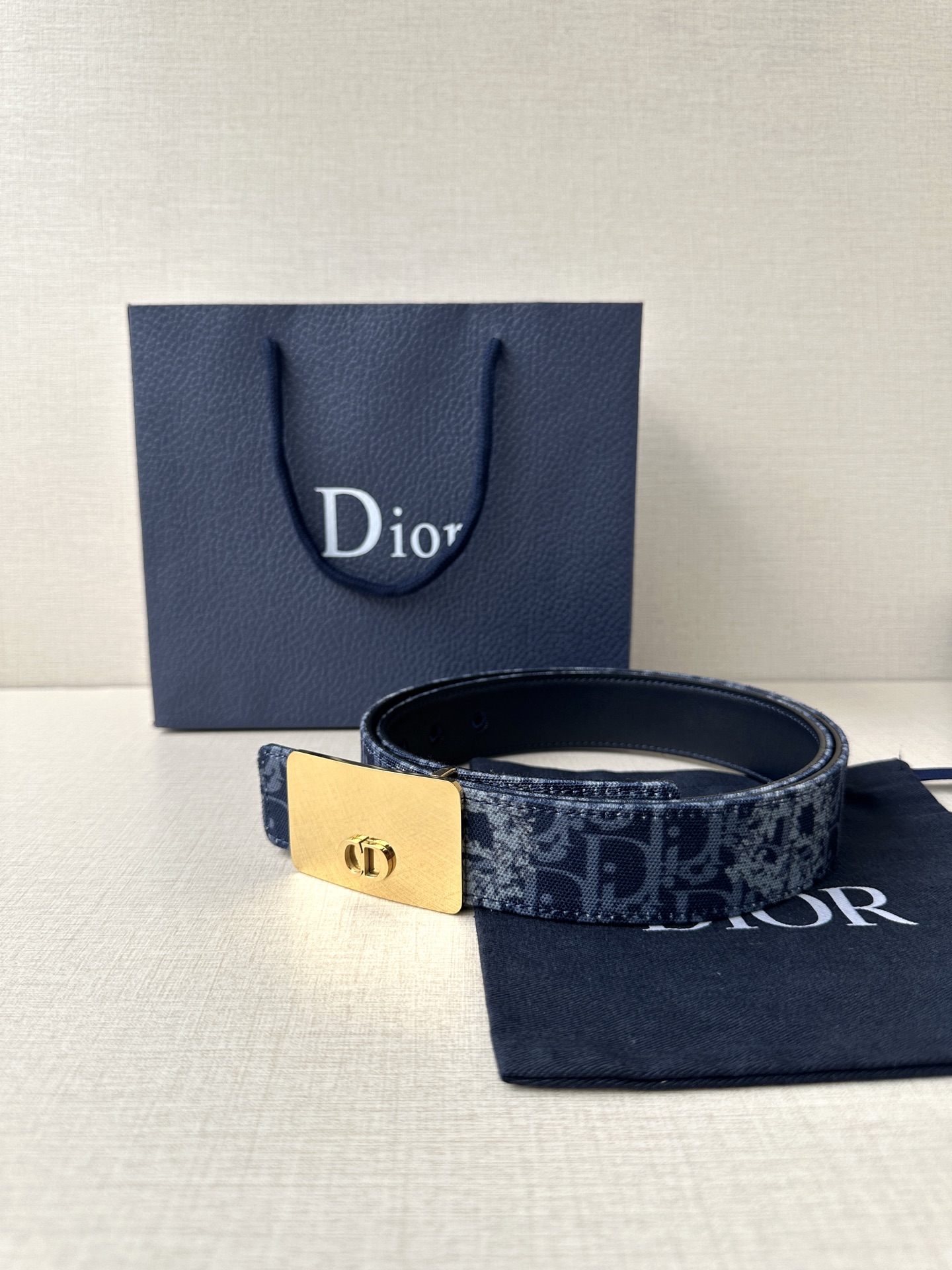 Dior Leather Belt Top Grain Leather Adjustable M
