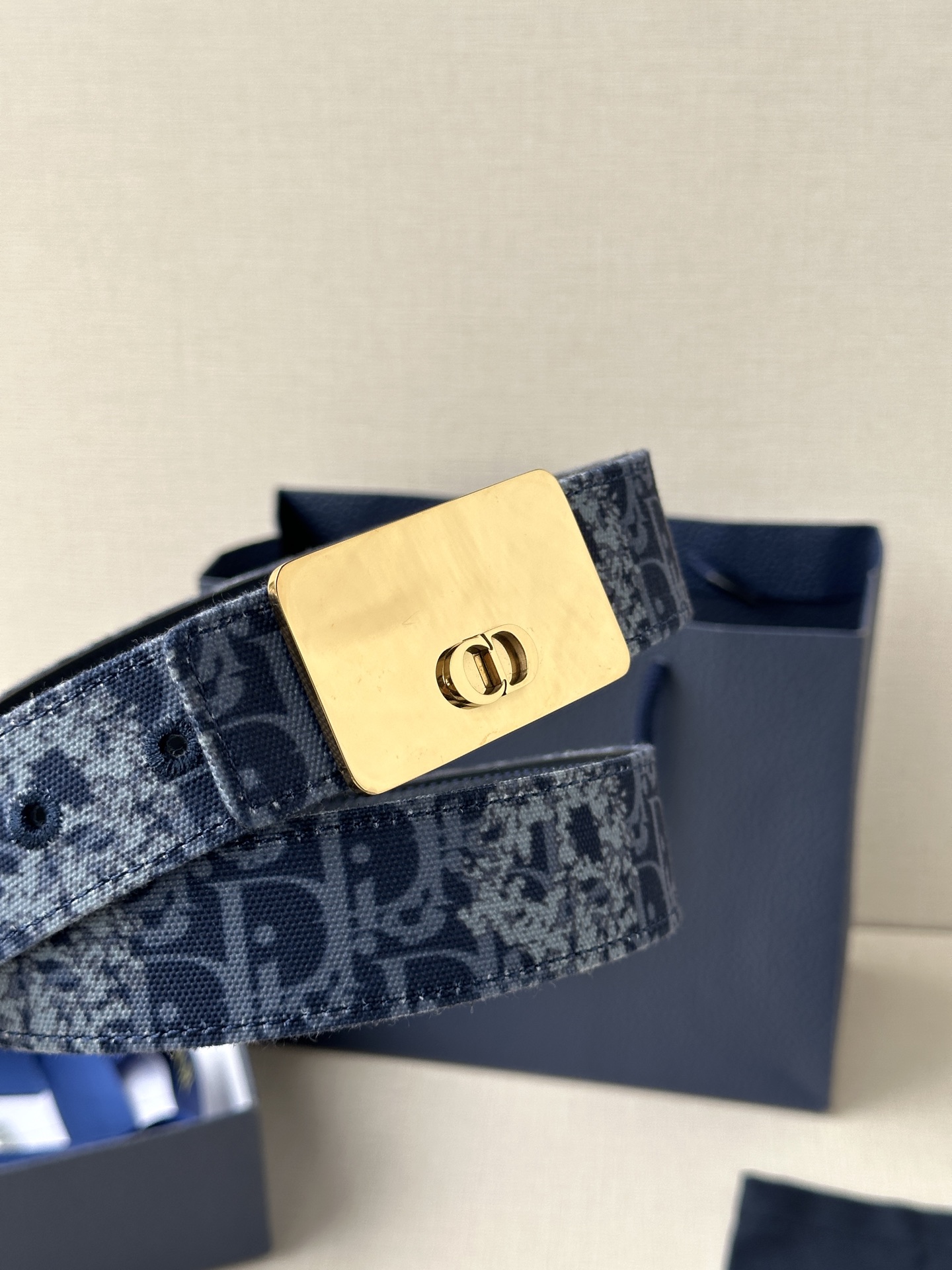 Dior Leather Belt Top Grain Leather Adjustable M