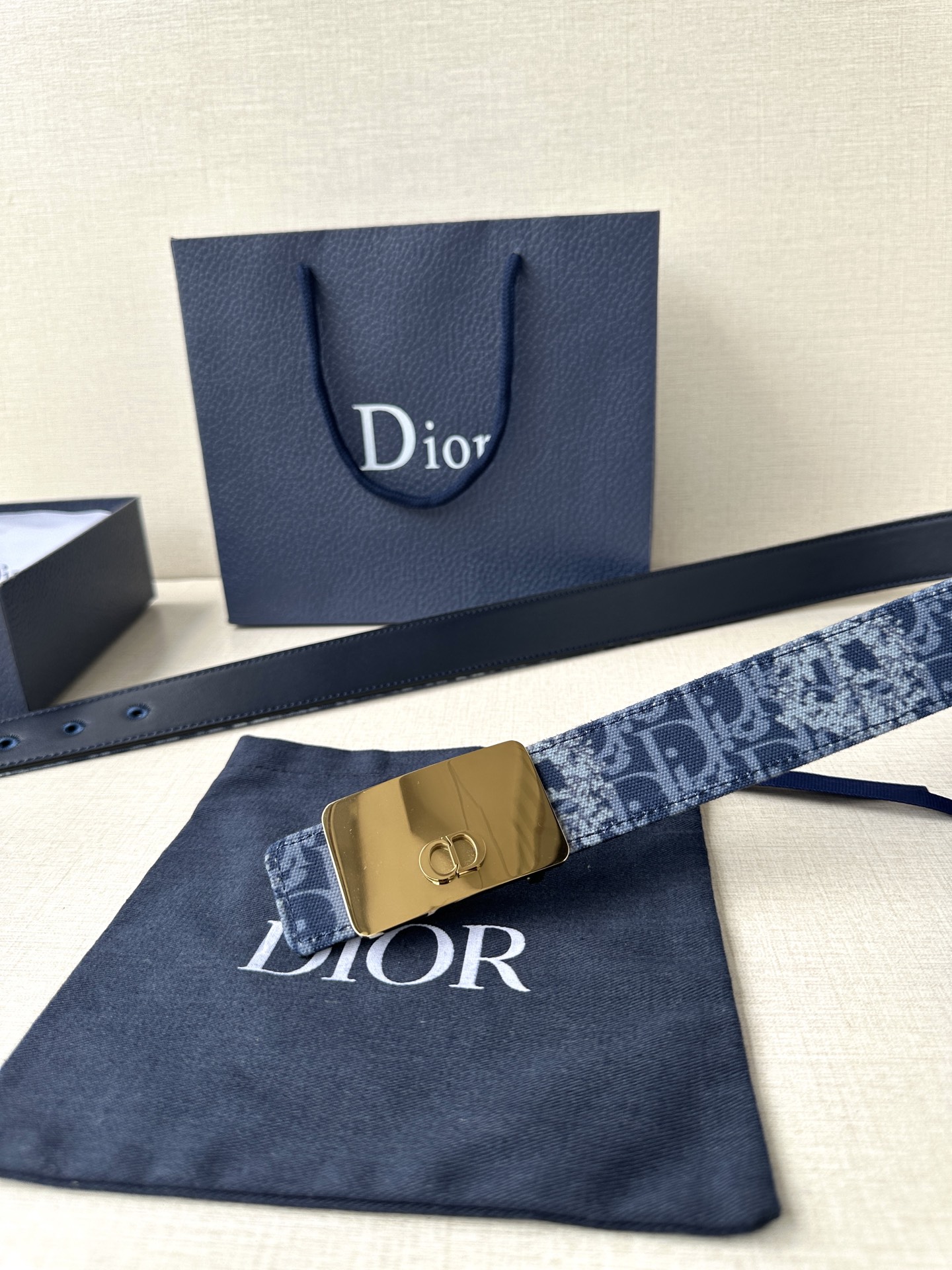 Dior Leather Belt Top Grain Leather Adjustable M