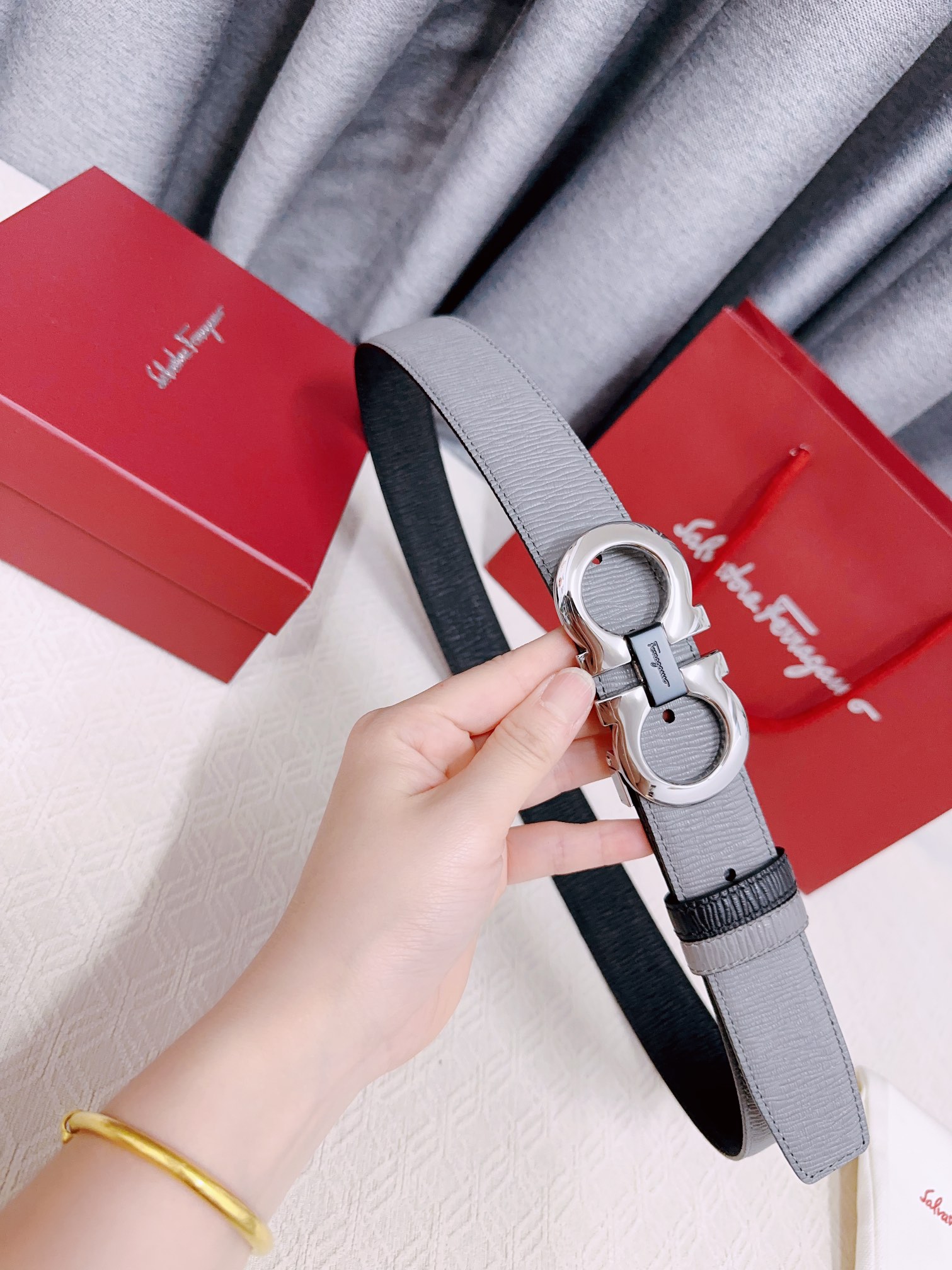 Salvatore Ferragamo Male Leather Belt Cow Leather M