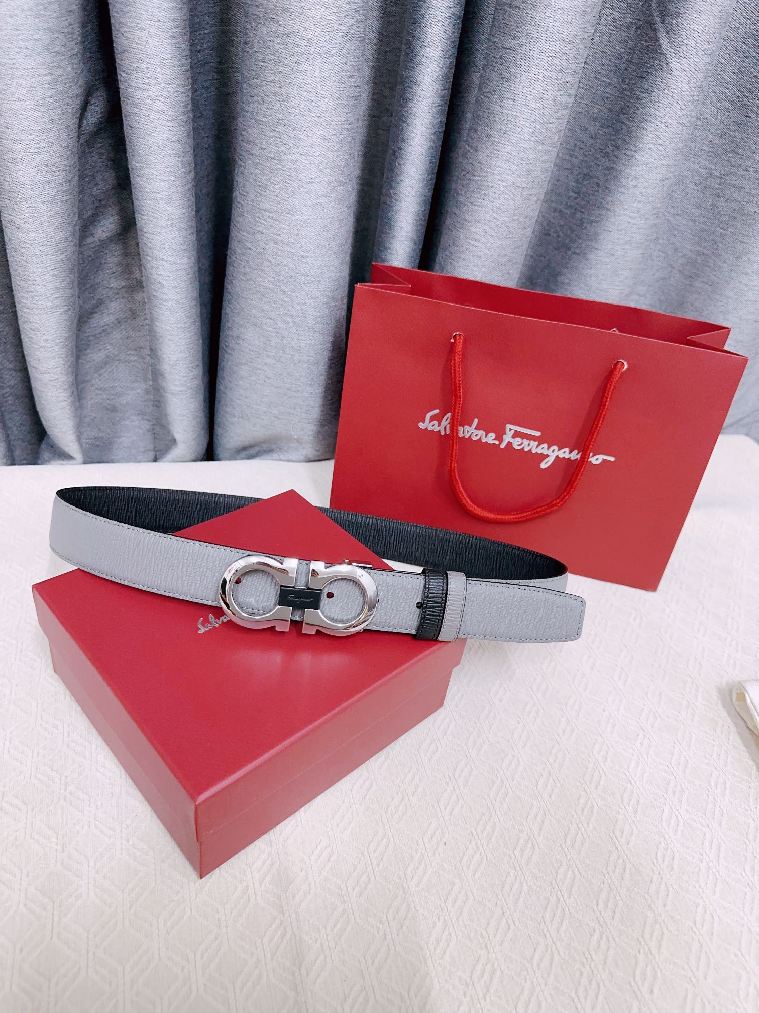 Salvatore Ferragamo Male Leather Belt Cow Leather M