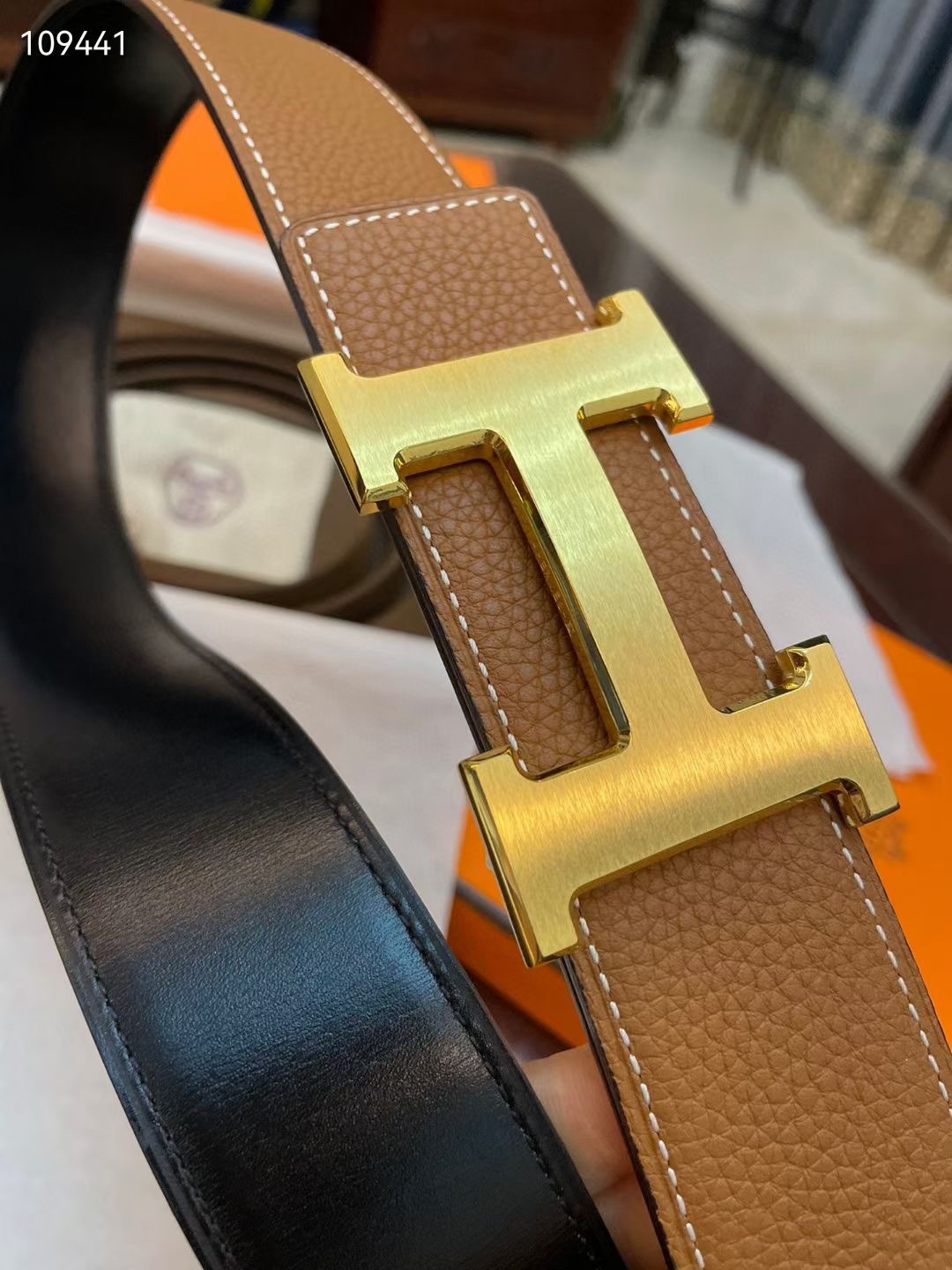 Hermès Basic Belt Cow Leather Gold S-m