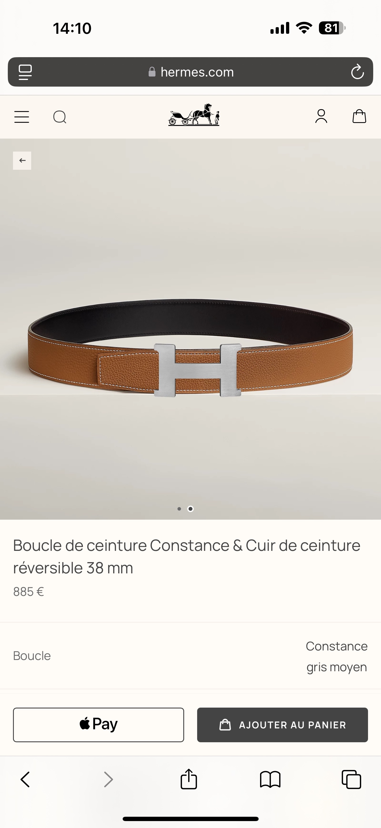 Hermès Male Basic Belt 38mm-s