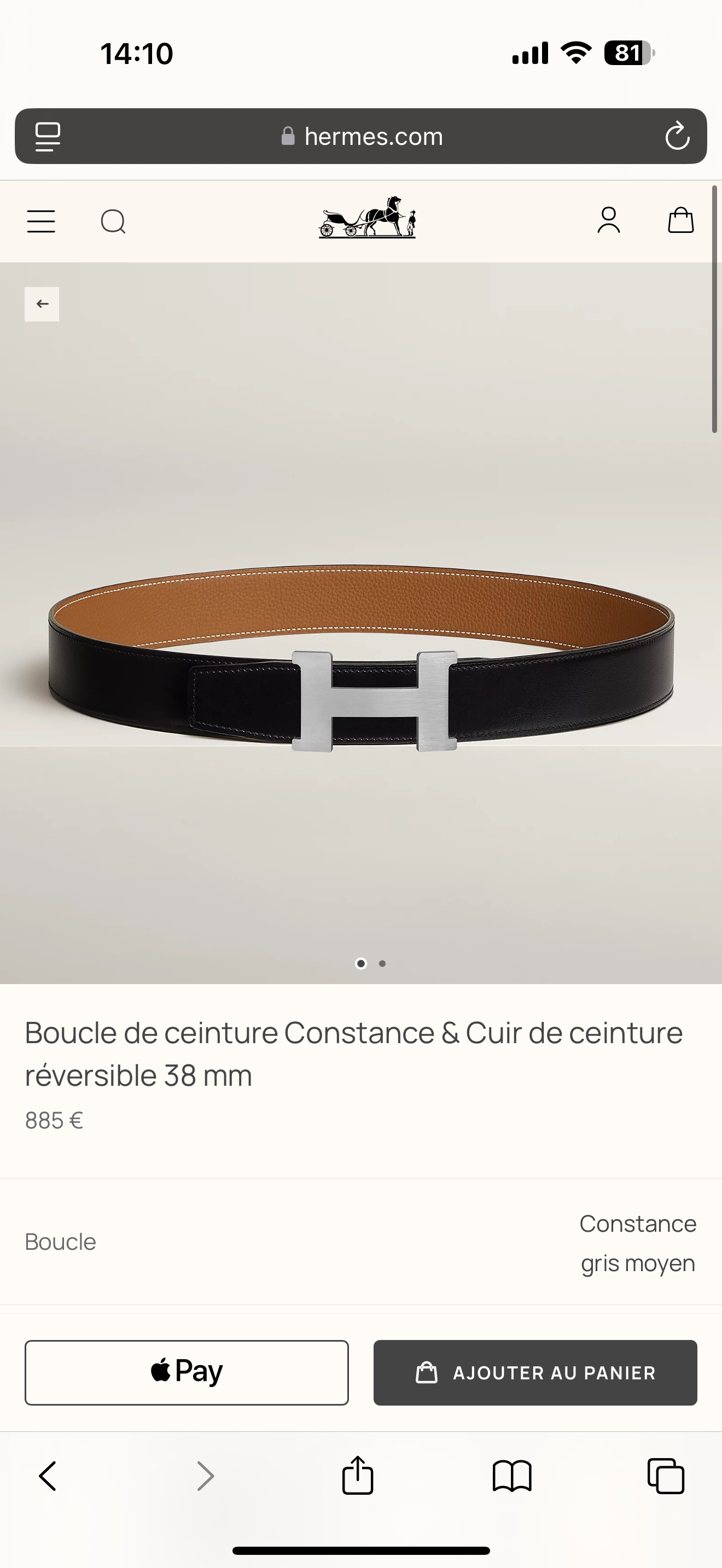 Hermès Male Basic Belt 38mm-s