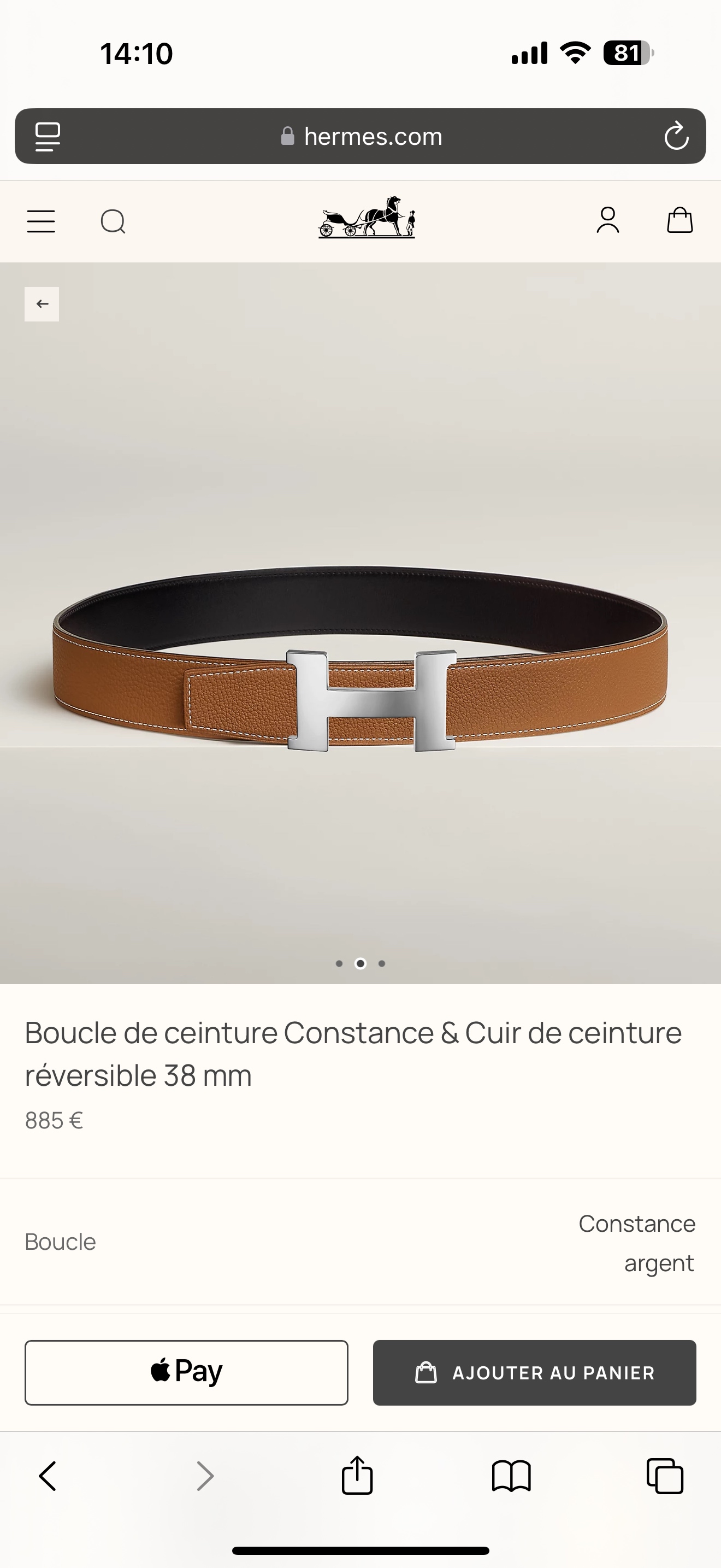 Hermès Male Basic Belt 38mm-s