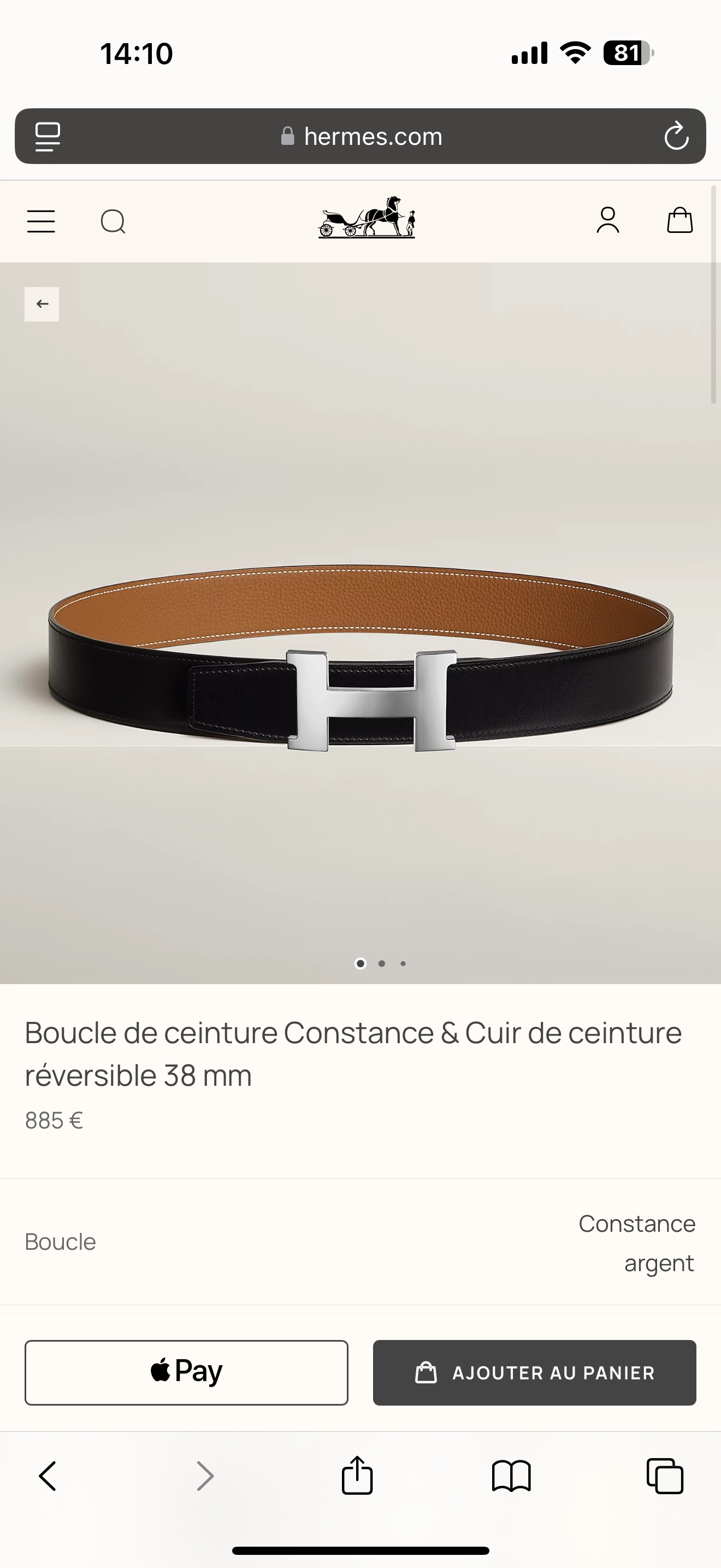 Hermès Male Basic Belt 38mm-s