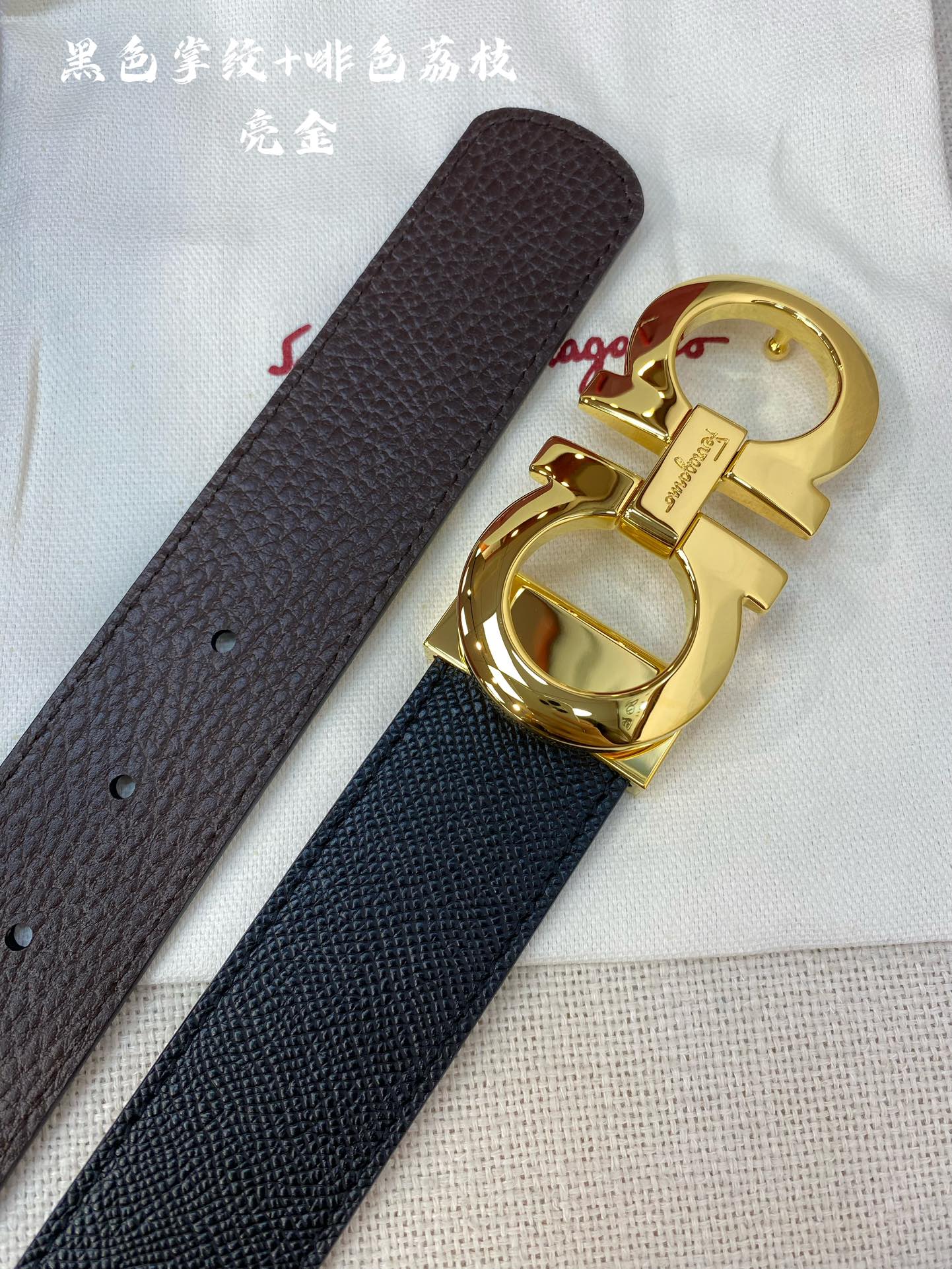 Salvatore Ferragamo Male Leather Belt Cow Leather M