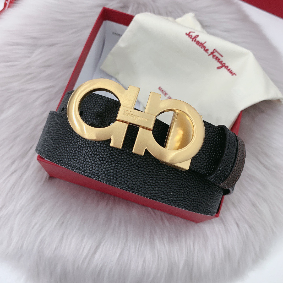 Salvatore Ferragamo Male Leather Belt 35mm-m