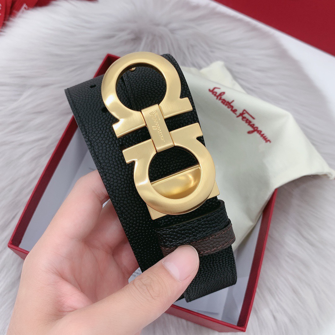 Salvatore Ferragamo Male Leather Belt 35mm-m