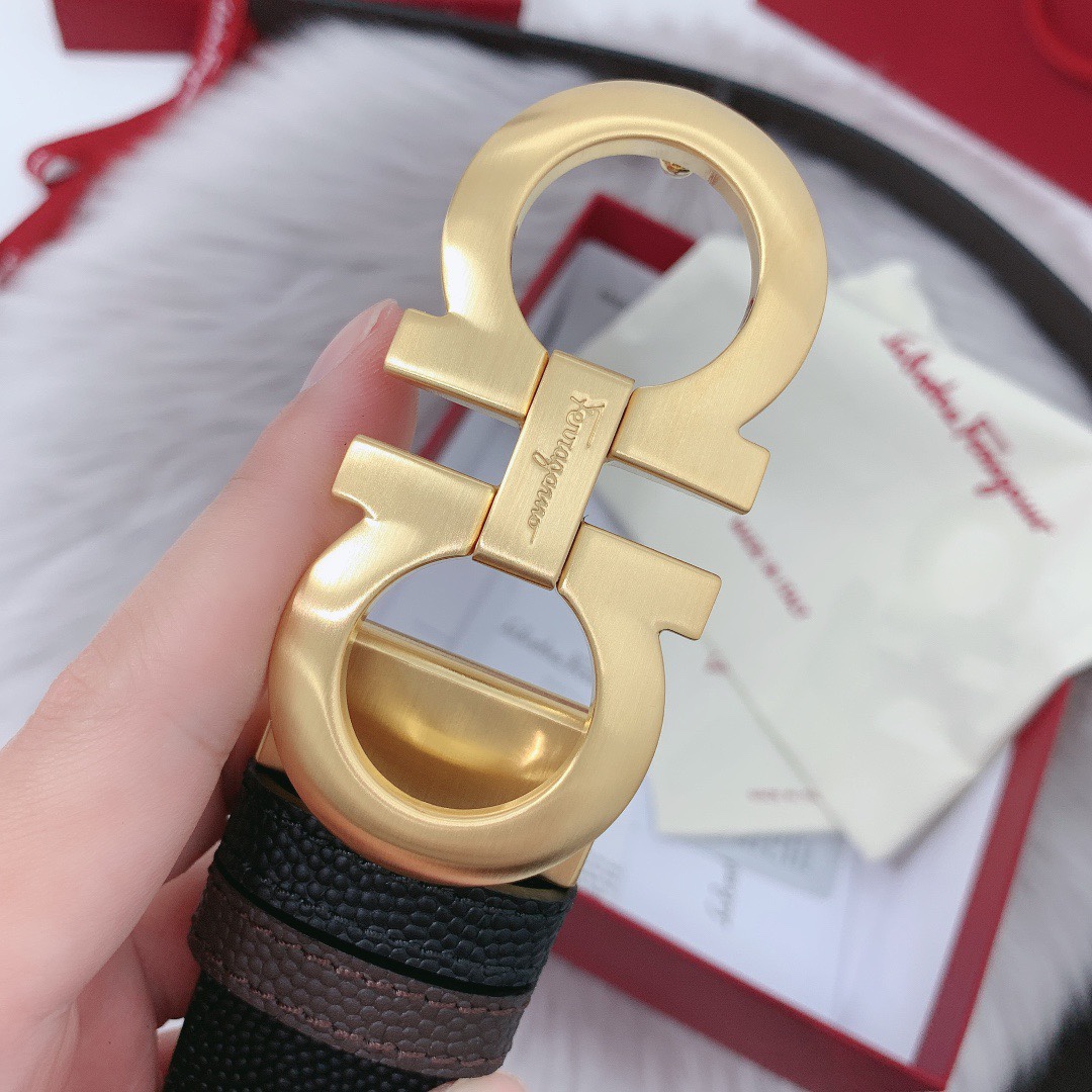 Salvatore Ferragamo Male Leather Belt 35mm-m