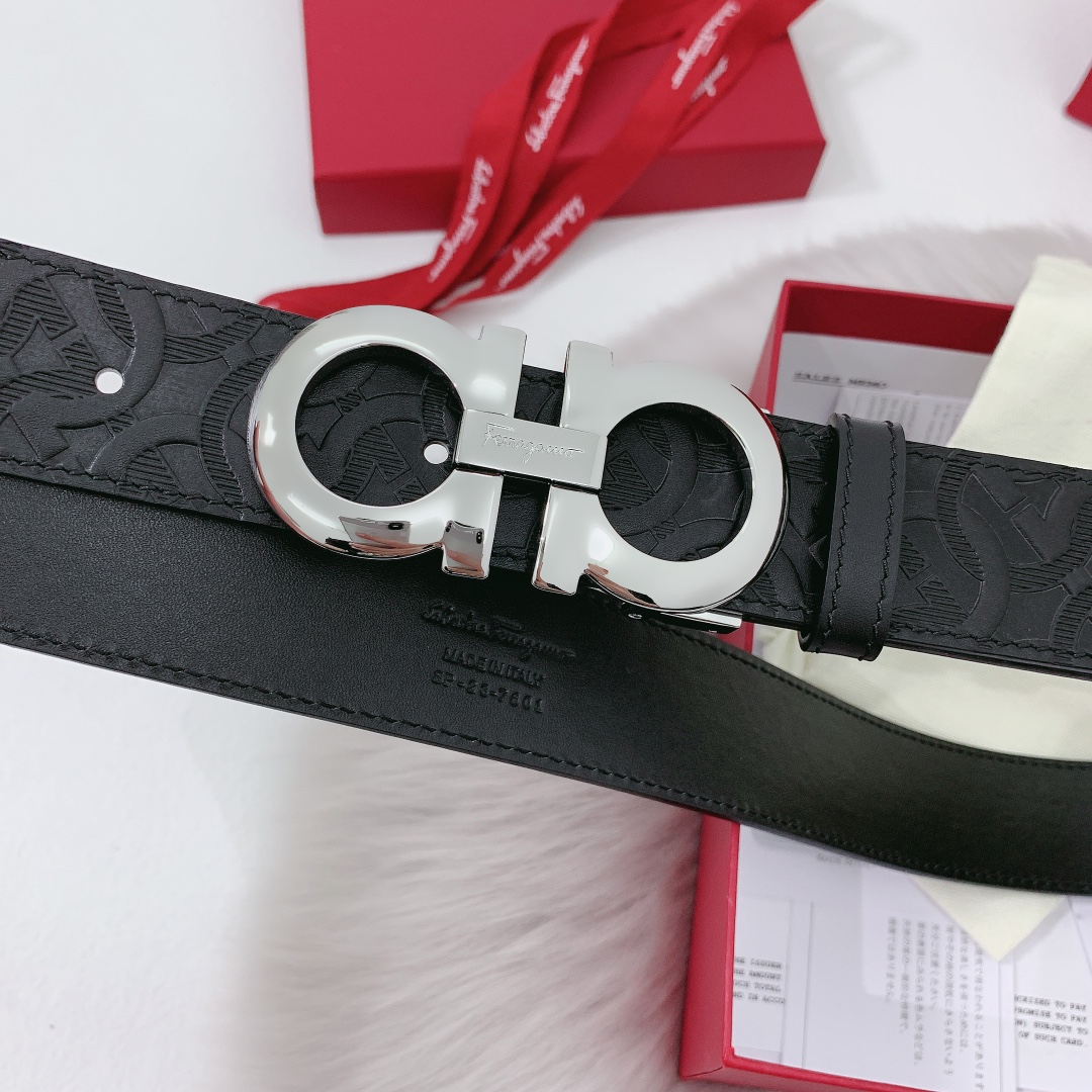Salvatore Ferragamo Male Leather Belt 35mm-m