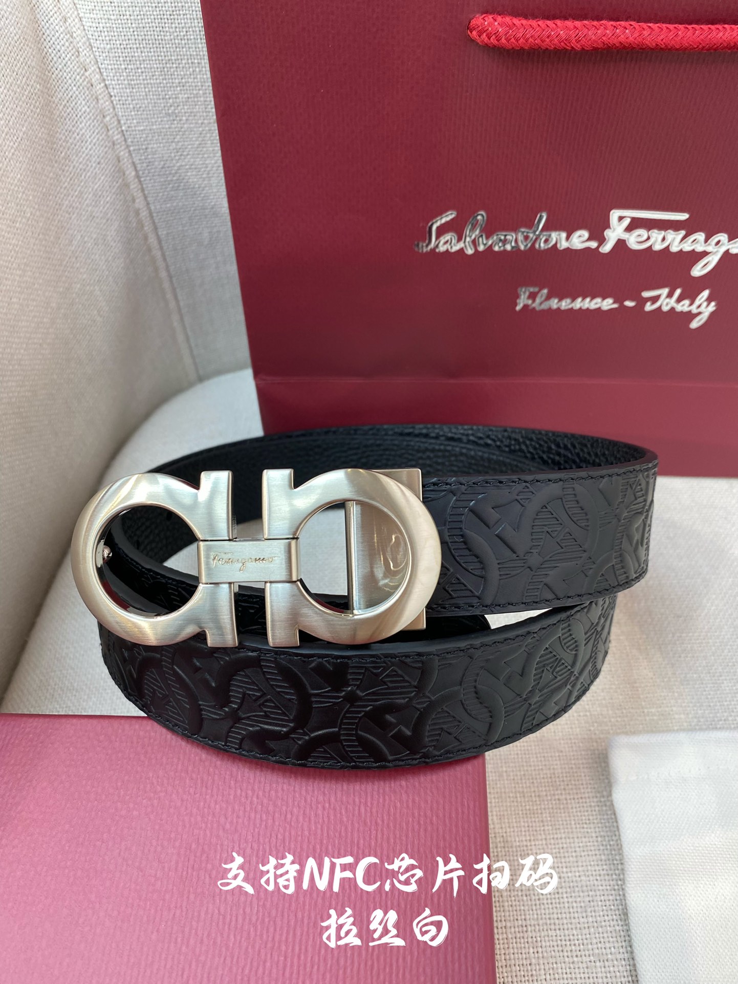 Salvatore Ferragamo Male Leather Belt Cow Leather M