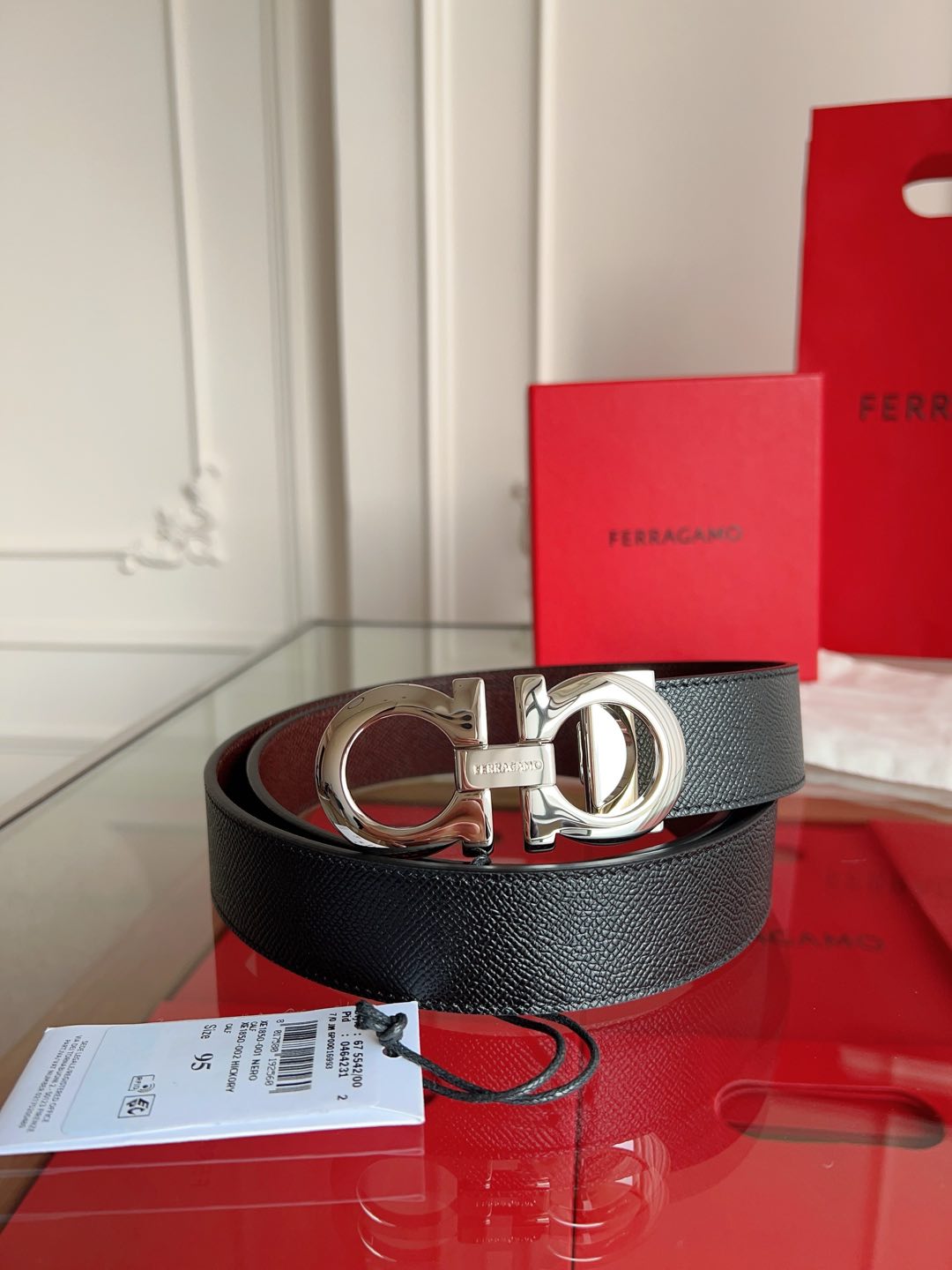 Salvatore Ferragamo Male Leather Belt Cow Leather M