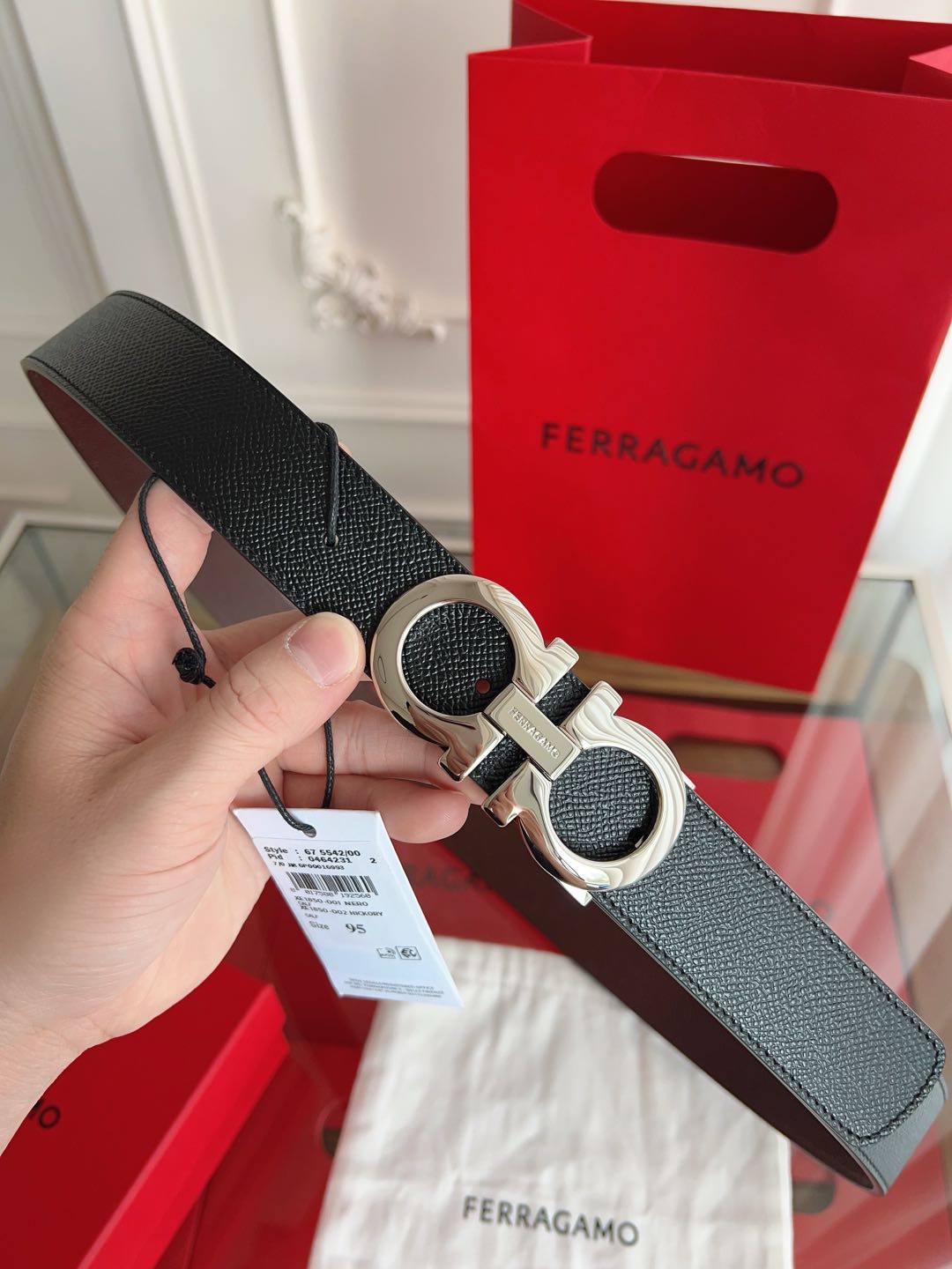Salvatore Ferragamo Male Leather Belt Cow Leather M