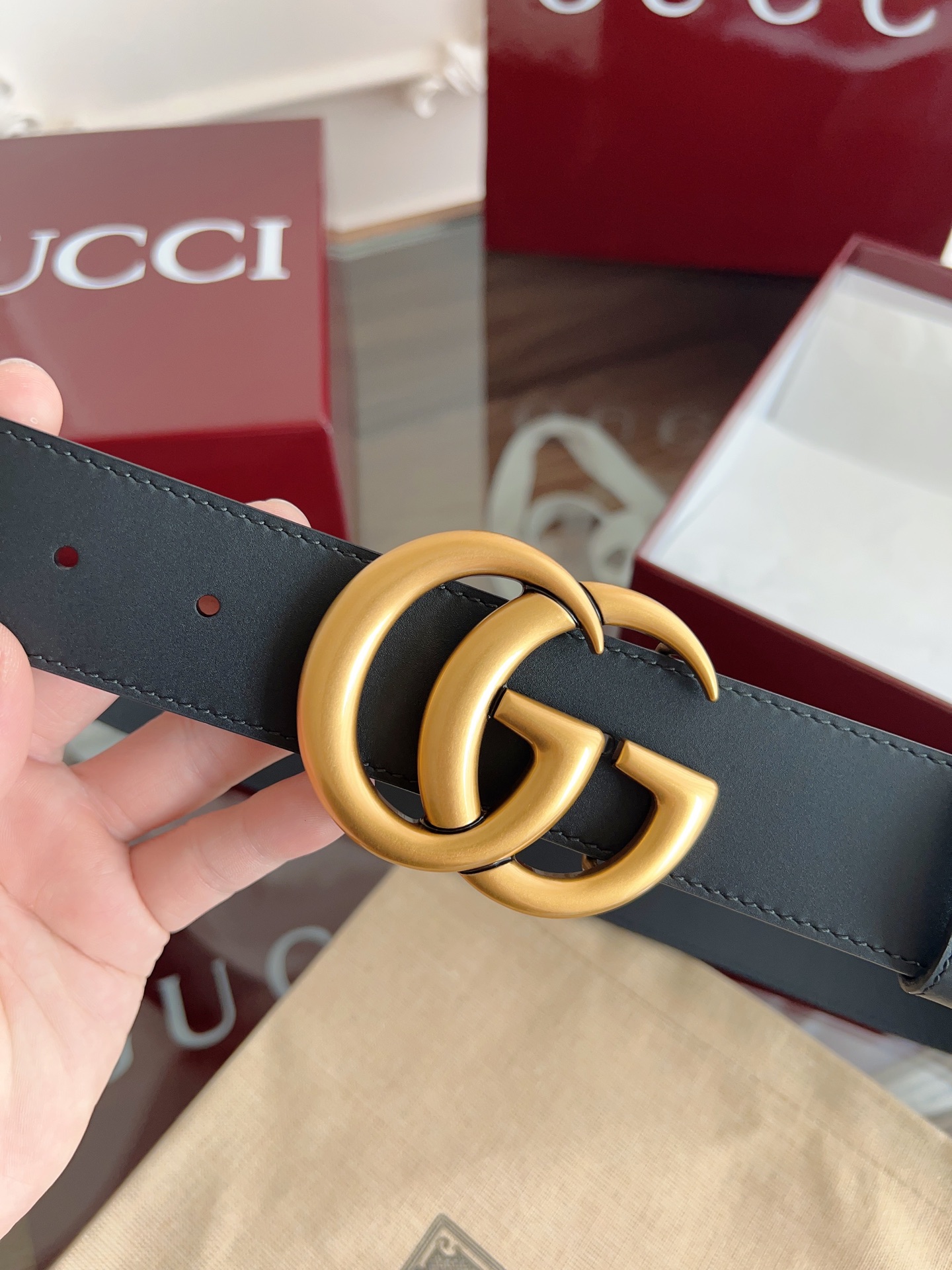 Gucci Basic Belt Cow Leather M-l