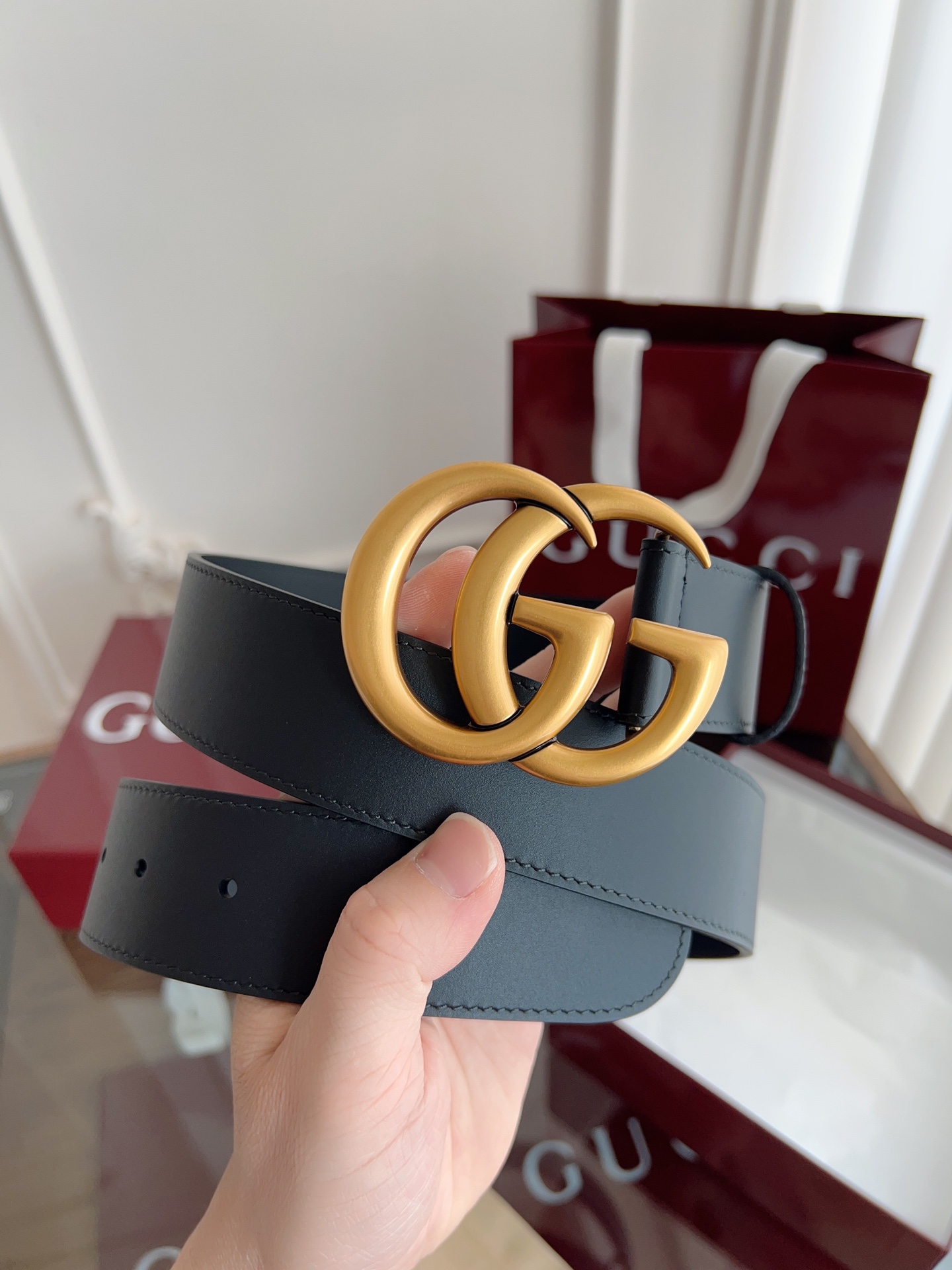 Gucci Basic Belt Cow Leather M-l